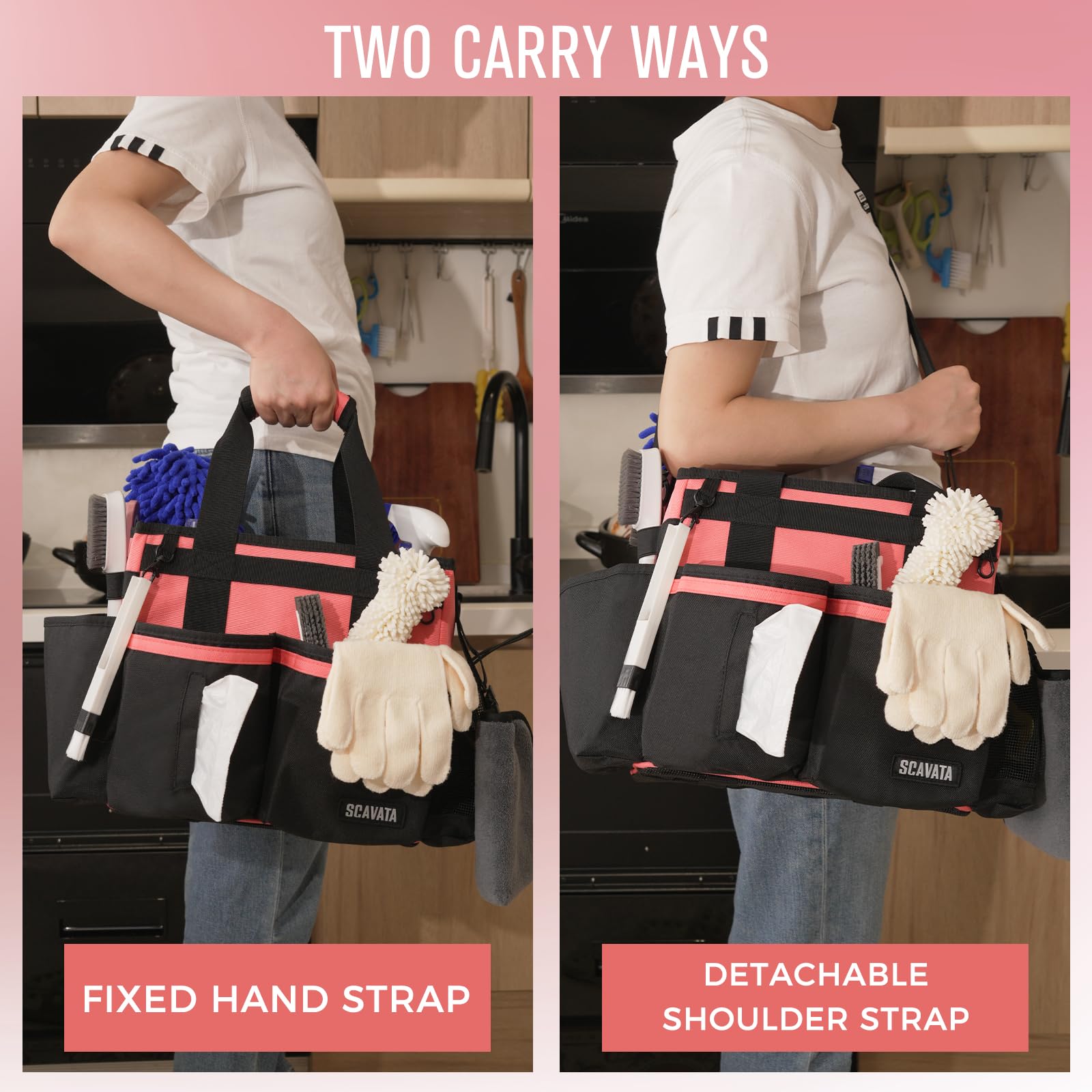 Compact Wearable Cleaning Caddy with Handle & Shoulder Straps