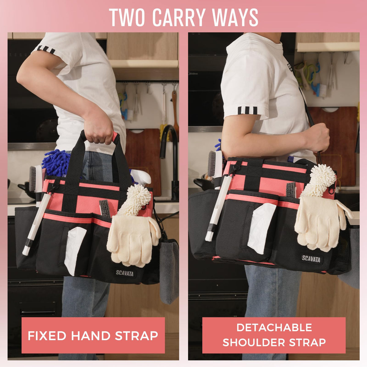 Compact Wearable Cleaning Caddy with Handle & Shoulder Straps