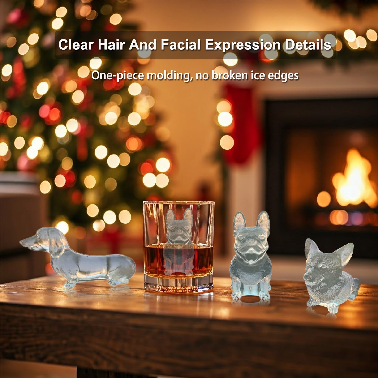 3D French Bulldog Ice Cube Molds Tray Silicone for Whiskey (2 Count)
