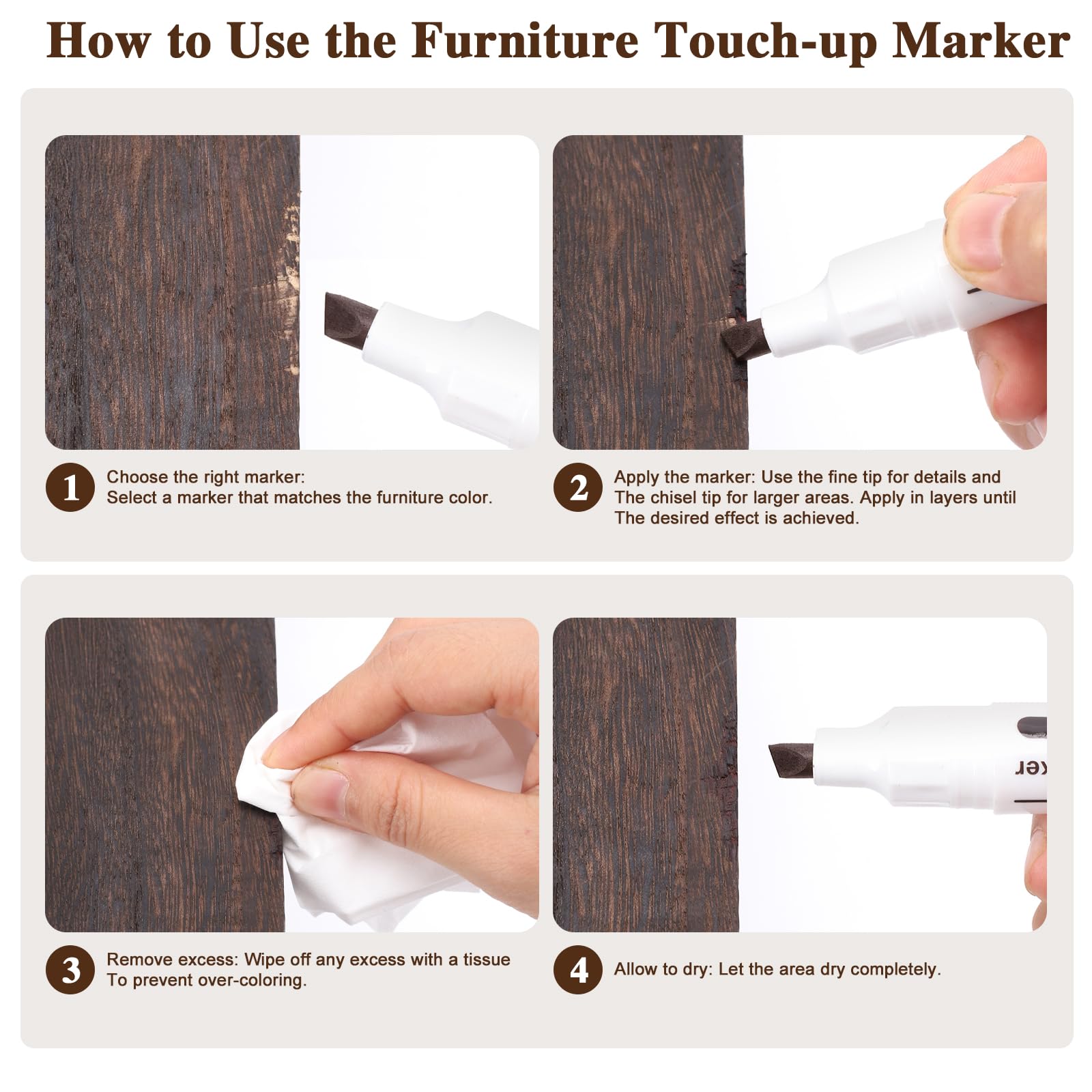 Dual Tip Furniture Markers Touch Up (13 Count)