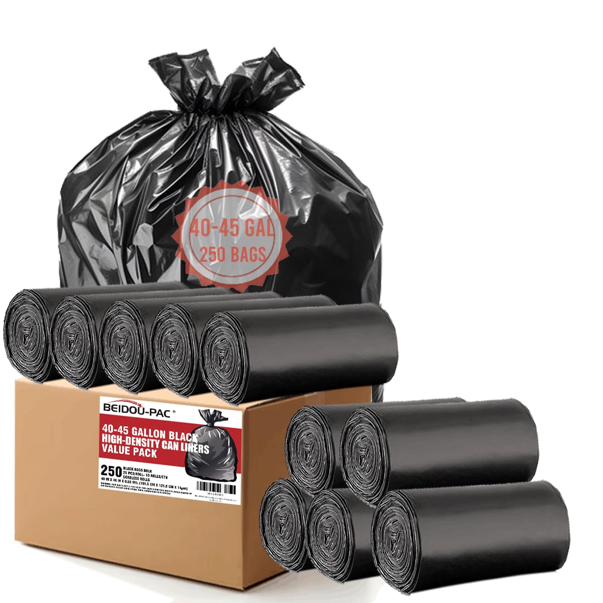 40 45 Gallon Lawn & Leaf Trash Bags (250 Count)
