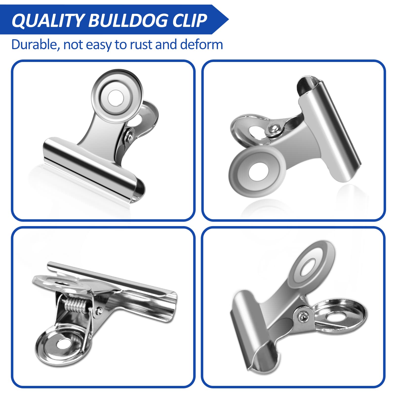30 Pack Small Bull Clips 0.87 Inch Mini Metal Hinge Clips Binder Paper Hinge Clip for Office (30 Count)