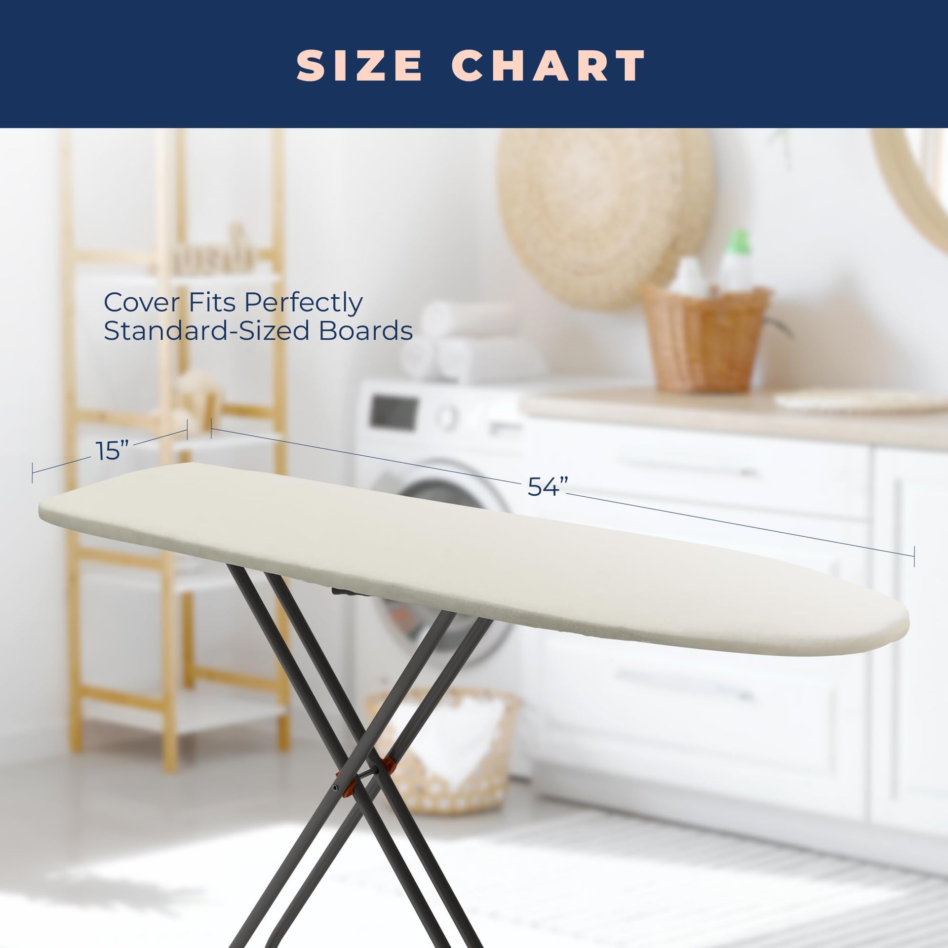 Ironing Board Cover and Pad Extra Thick Heavy Duty Padded 4 Layers