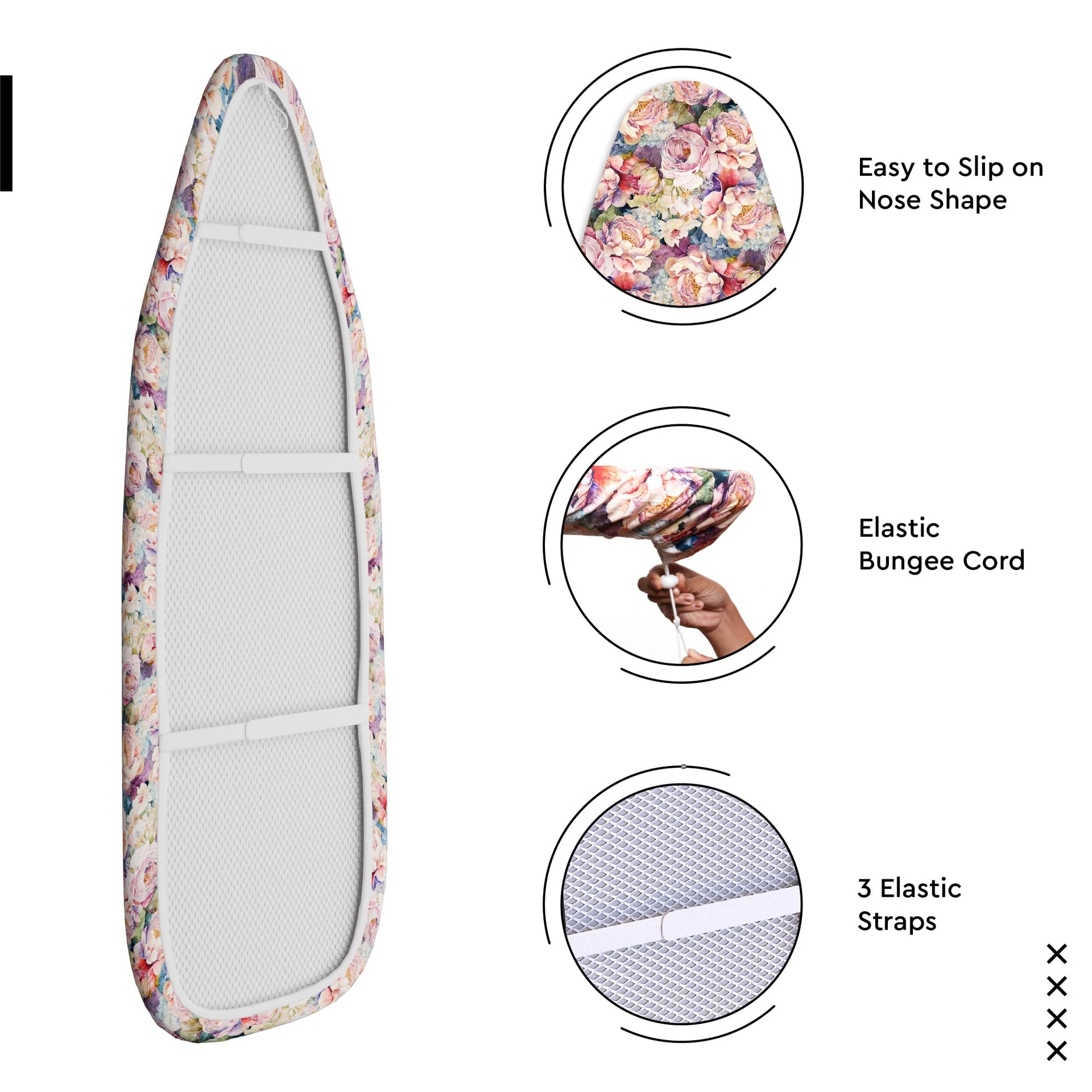 Padded Ironing Board Cover and Pad 54"x15" Wildflowers