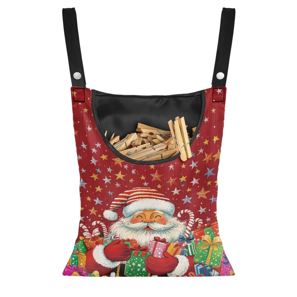 Santa Claus Gifts Laundry Clothespin Bag Space