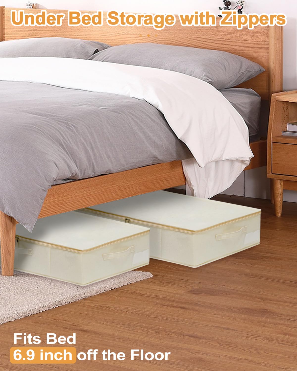 6 inch Tall Sturdy Under Bed Storage Box (2 Count)
