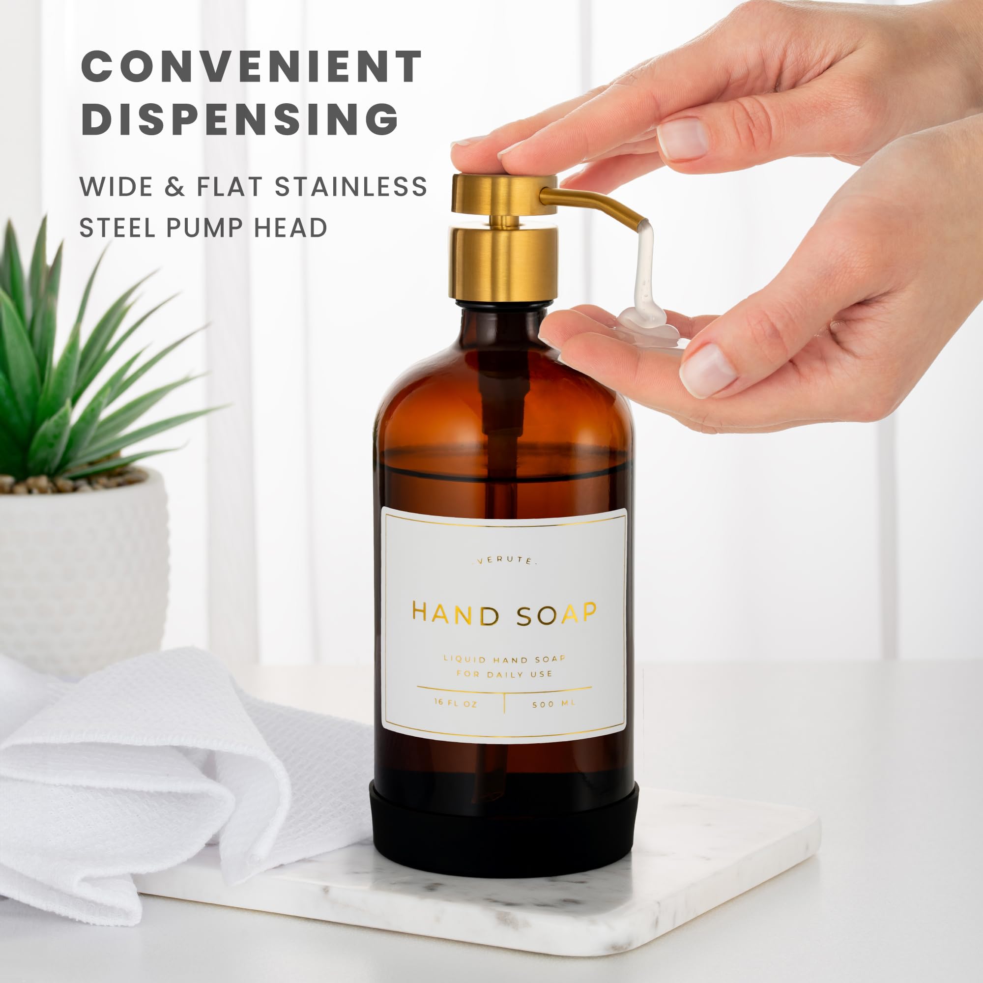 Hand and Dish Soap Dispenser for Kitchen and Bathroom (2 Count)