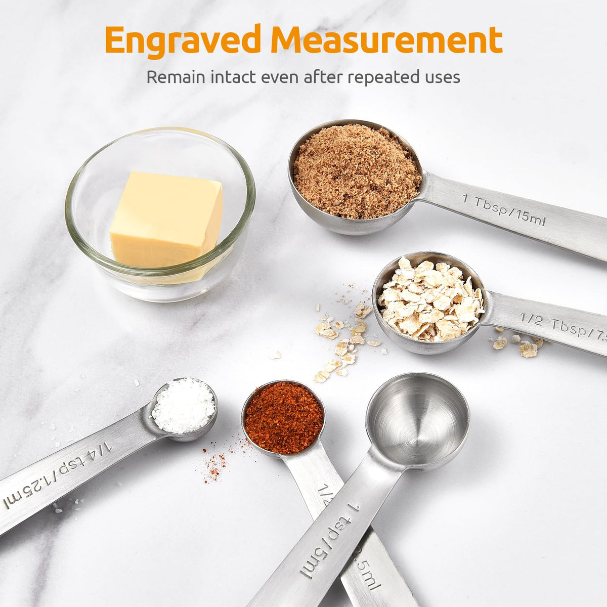 18 8 Stainless Steel Measuring Spoons Set of 5 (5 Count)
