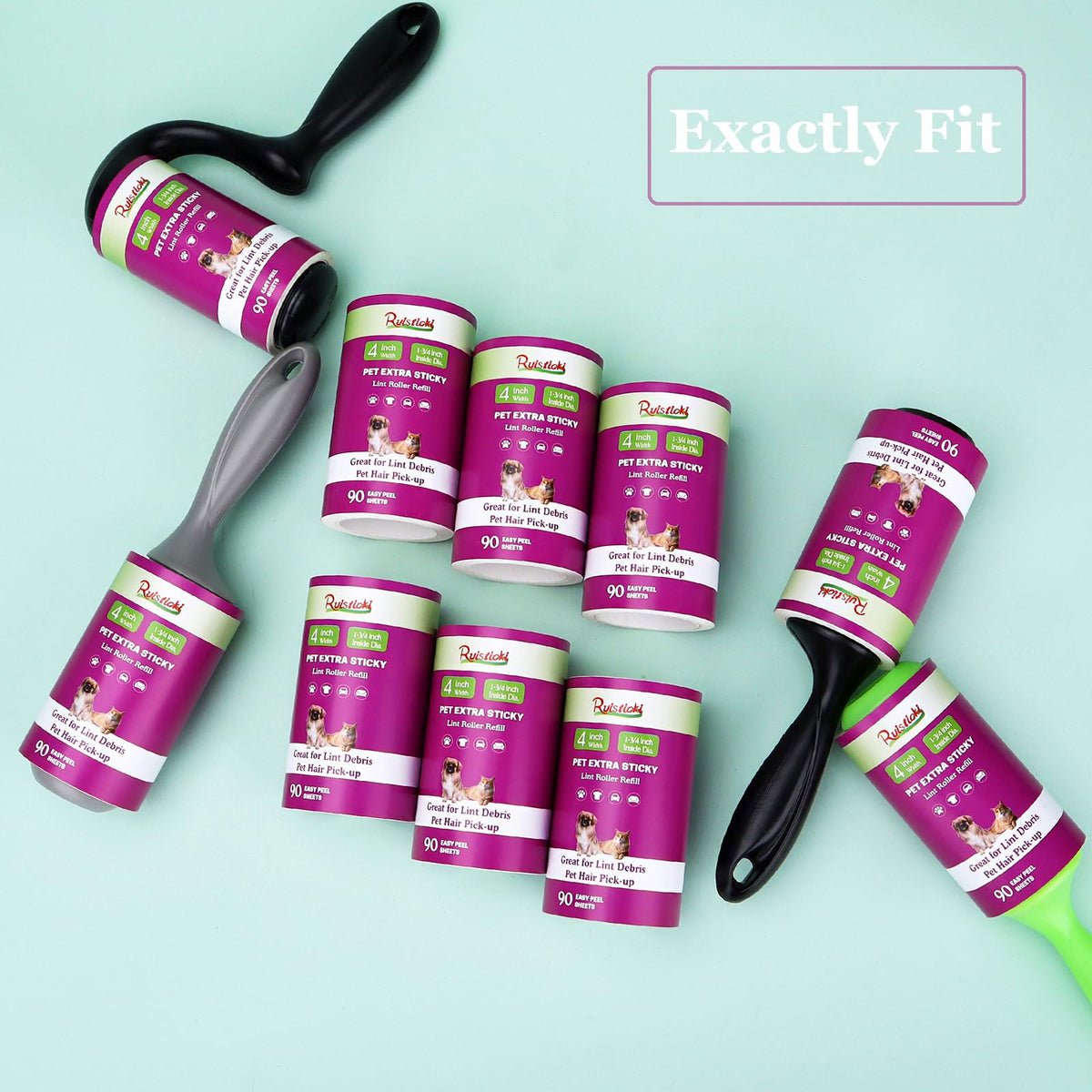 4 inch Lint Roller Refills Compatible with Scotch (540 Count)