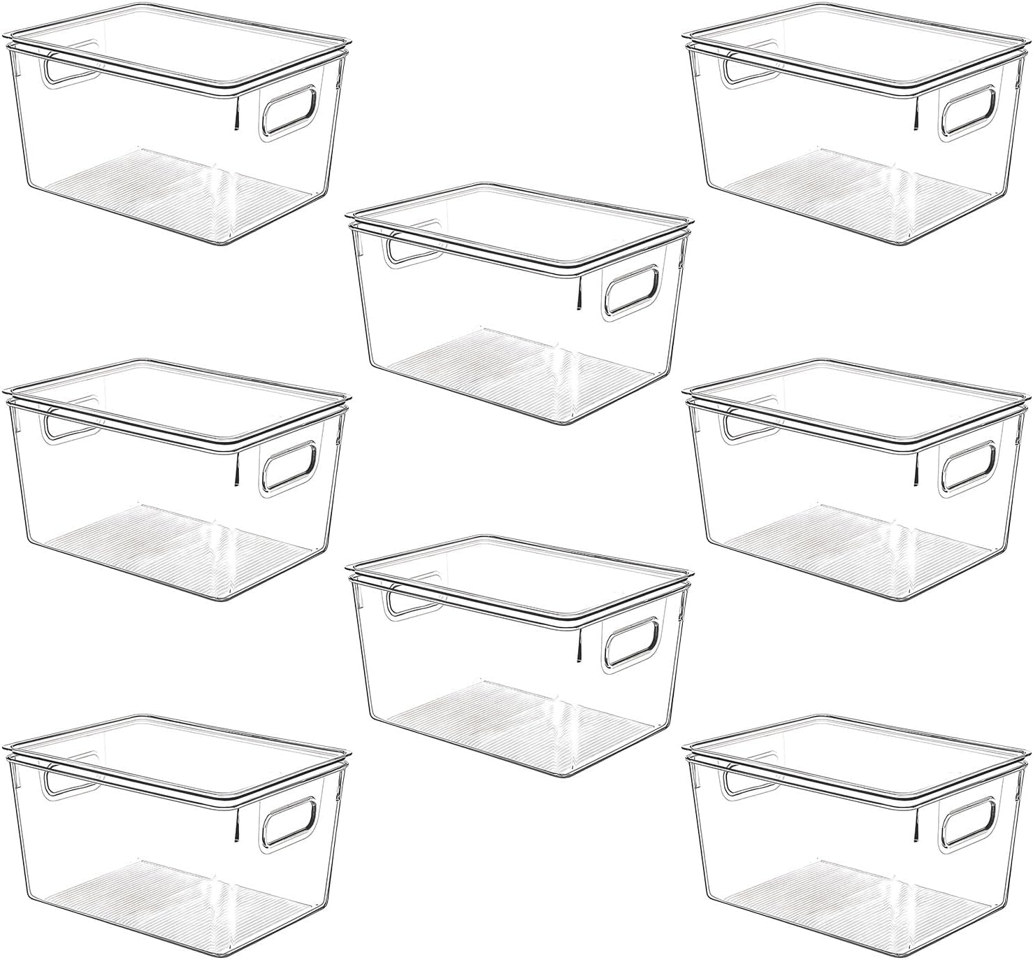 Clear Plastic Stackable Storage Bins with Lids (8 Count)