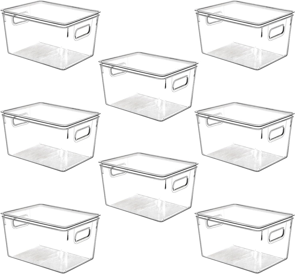 Clear Plastic Stackable Storage Bins with Lids (8 Count)