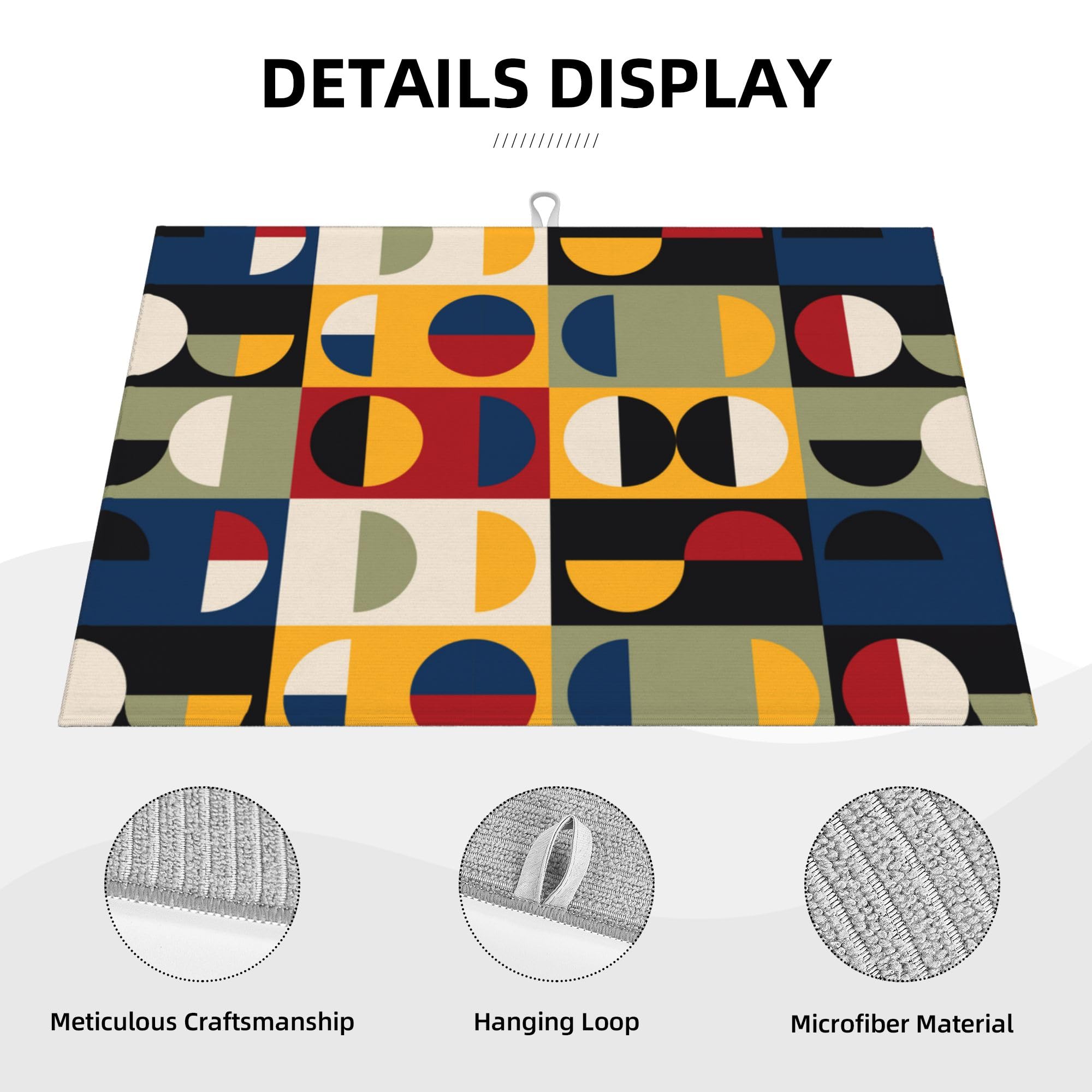 Retro Mid Century Modern Kitchen Drying Mat for Kitchen Counter