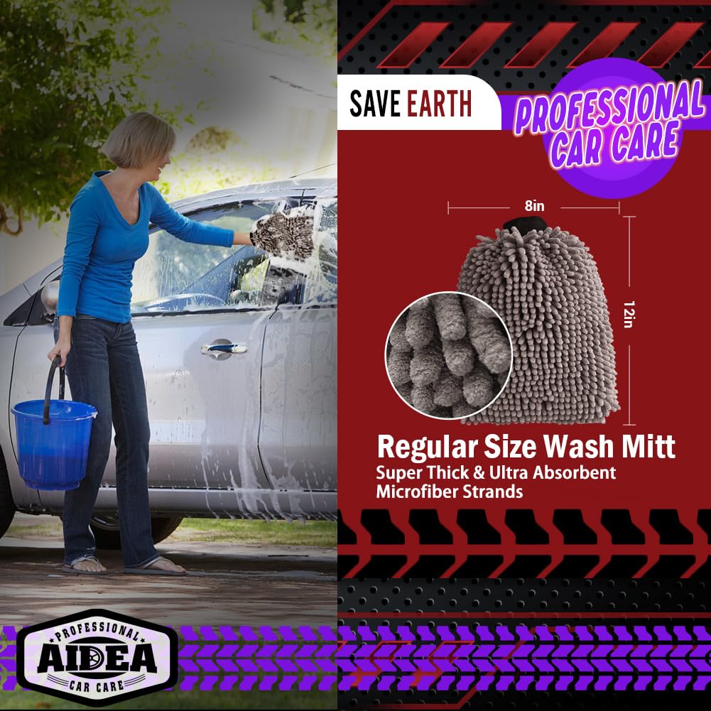 Car Wash Mitt Microfiber (2 Count)