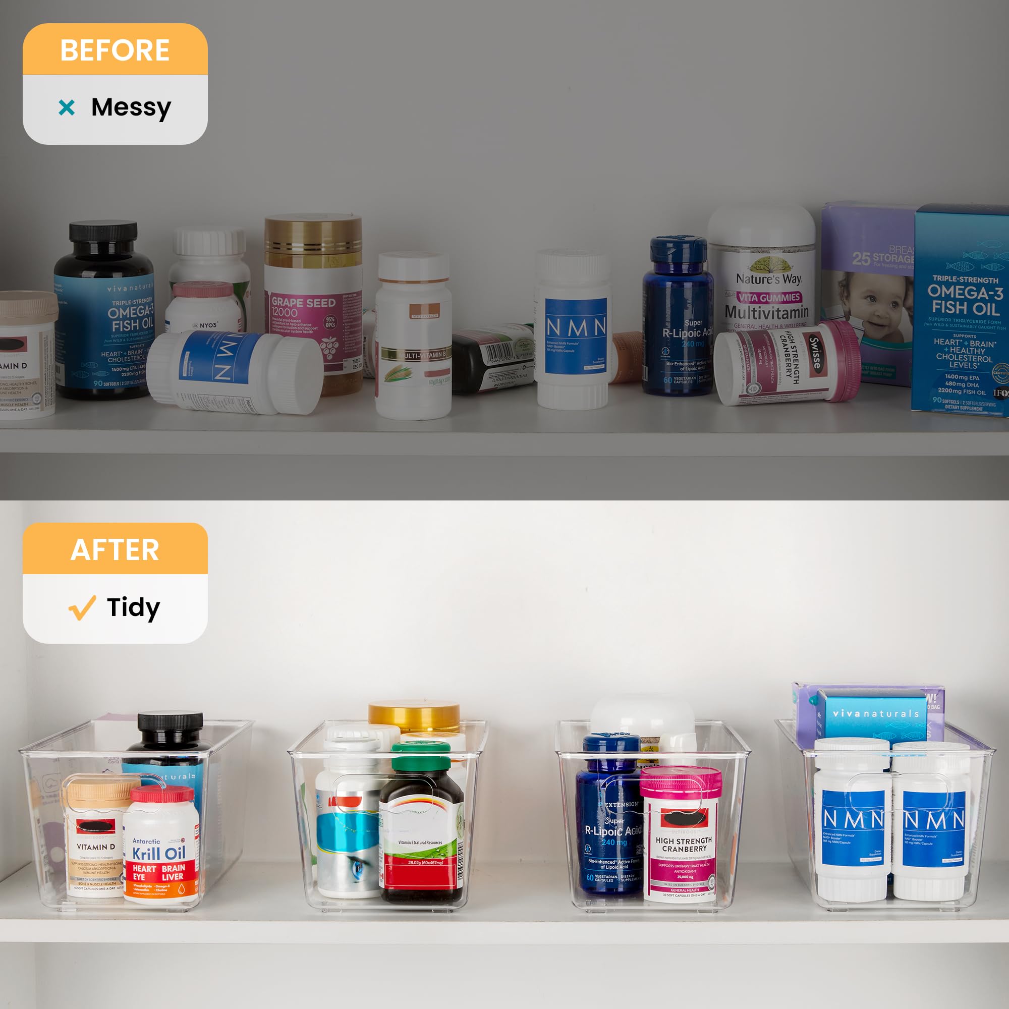 4 Pack Clear Storage Bins (4 Count)