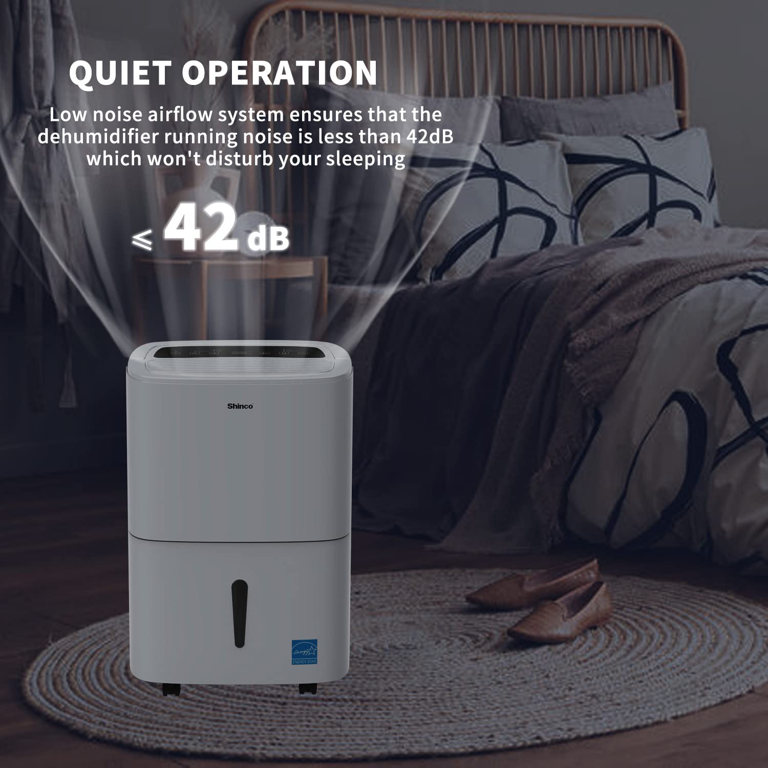 80 Pints Energy Star Dehumidifier with Drain Hose and WIFI for Large Spaces up to 5