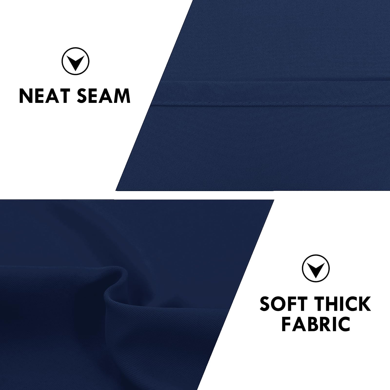 Blackout Curtains for Bedroom 42 x 54 Inch Long Navy Blue 2 Panels (2 Count)