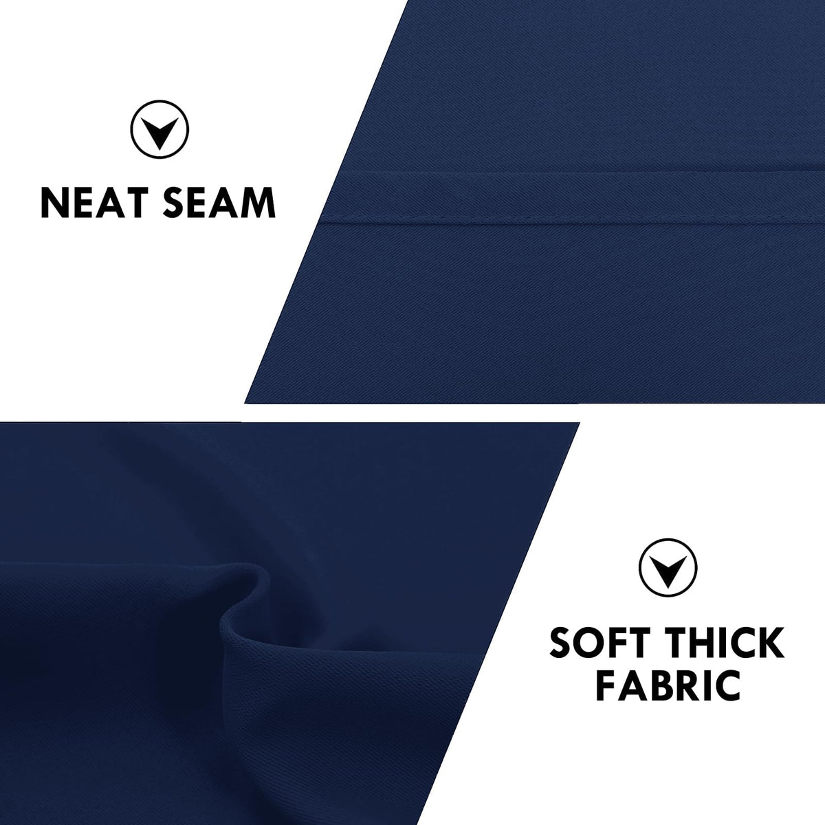Blackout Curtains for Bedroom 38 x 63 Inch Long Navy Blue 2 Panels (2 Count)