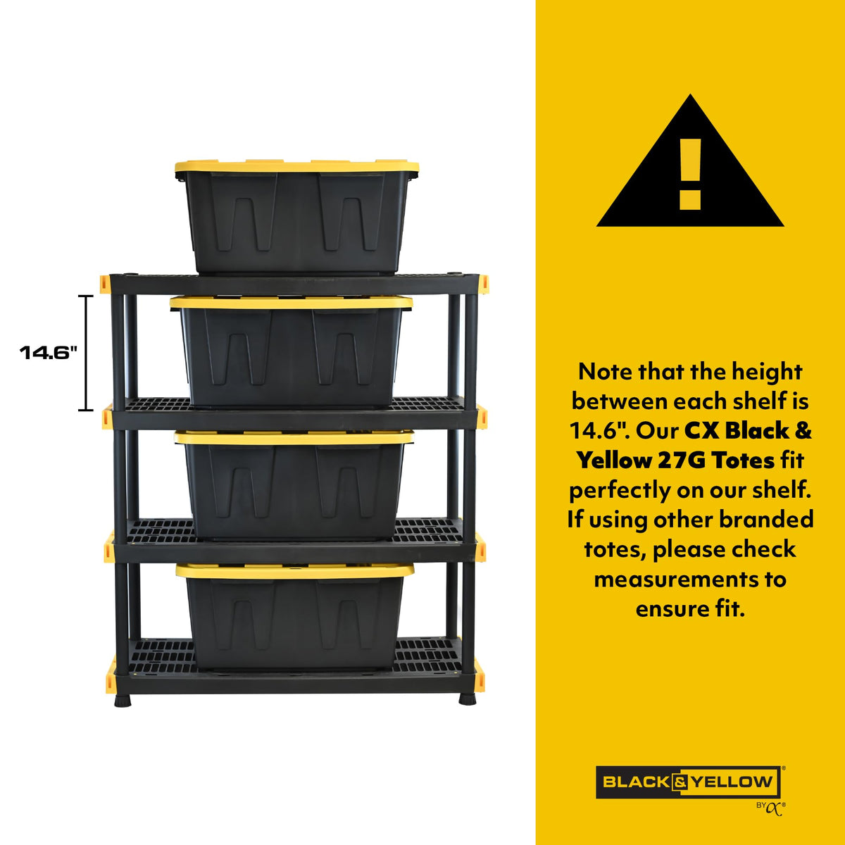 4 Tier Heavy Duty Plastic Storage Shelves for Garage Organization
