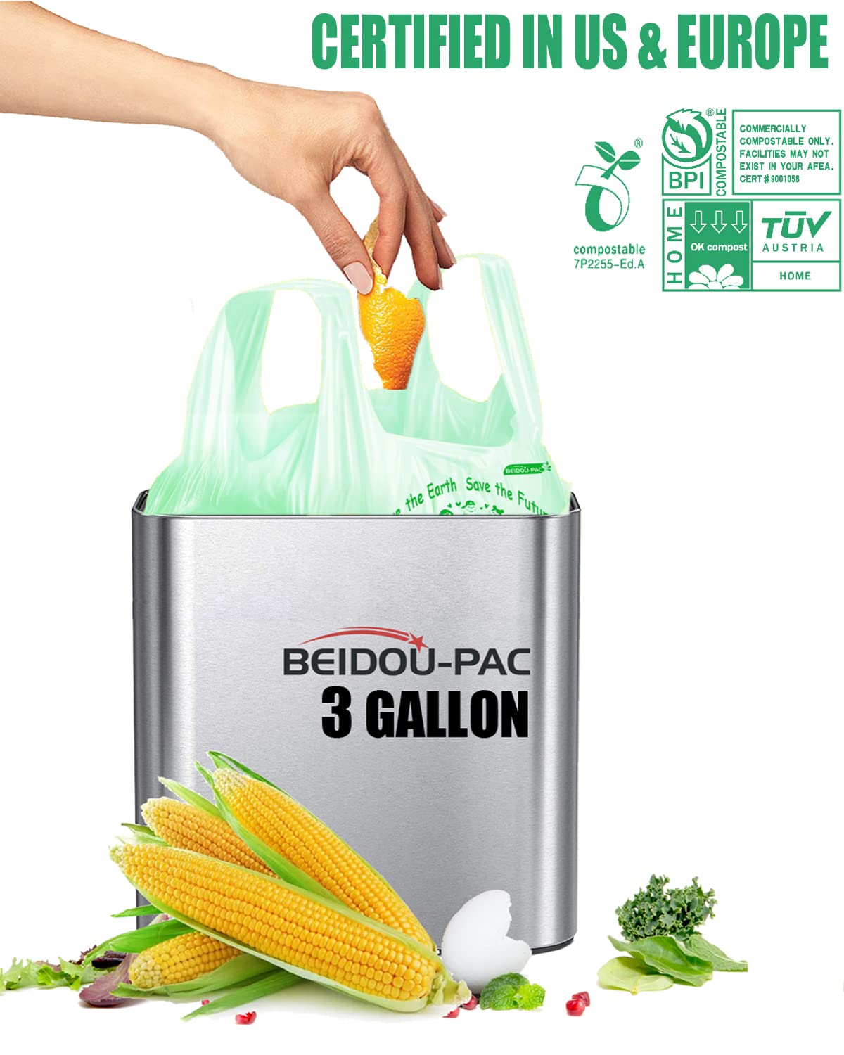 100% Compostable Trash Bags (200 Count)