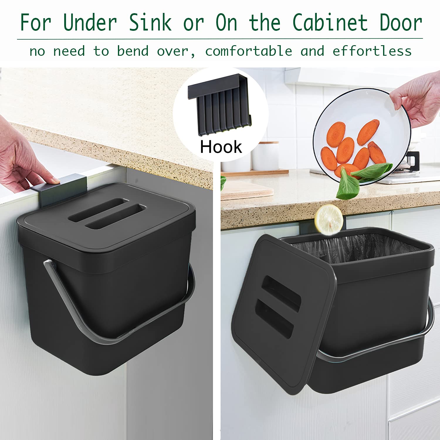 Kitchen Trash Can with Lid