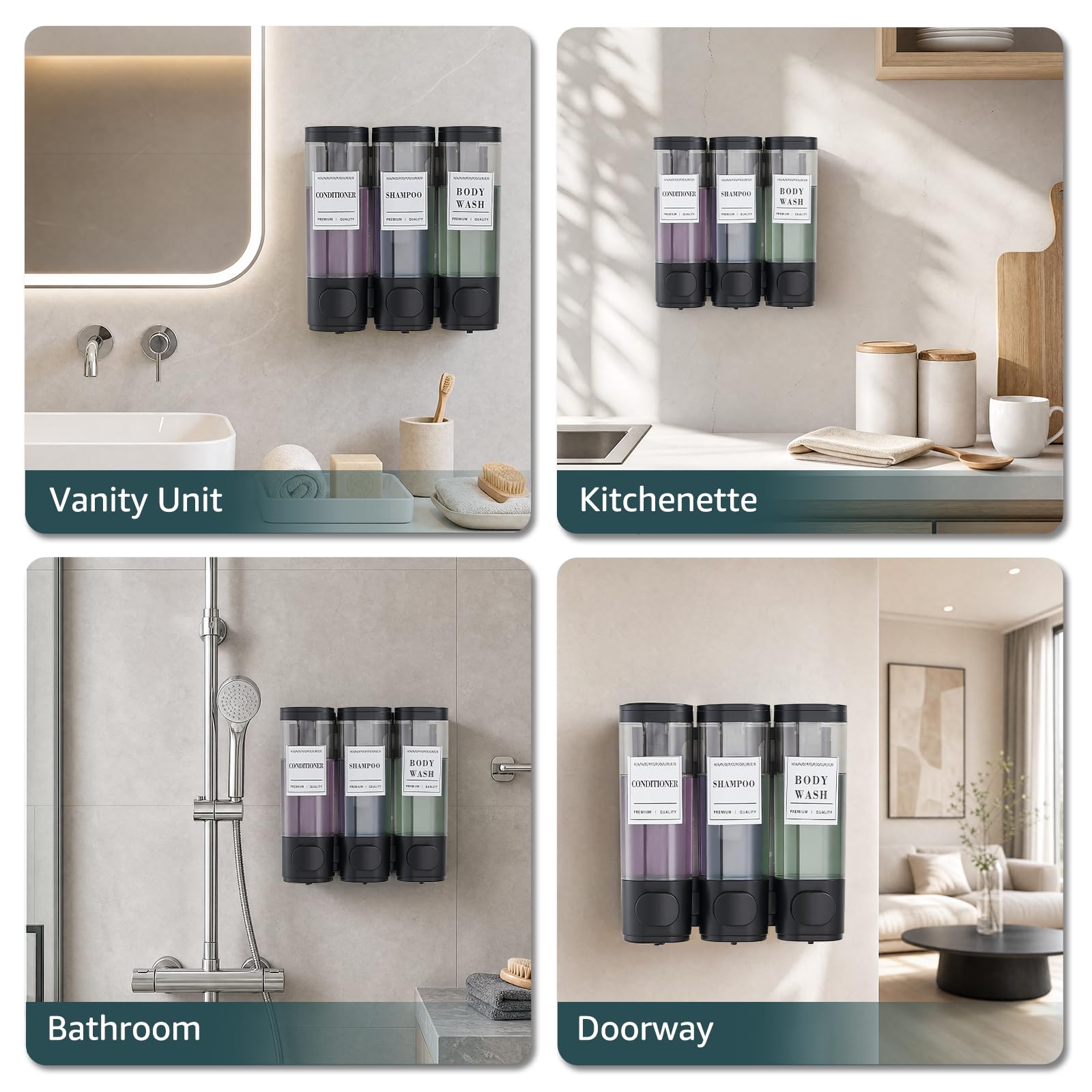 Shampoo and Conditioner Dispenser