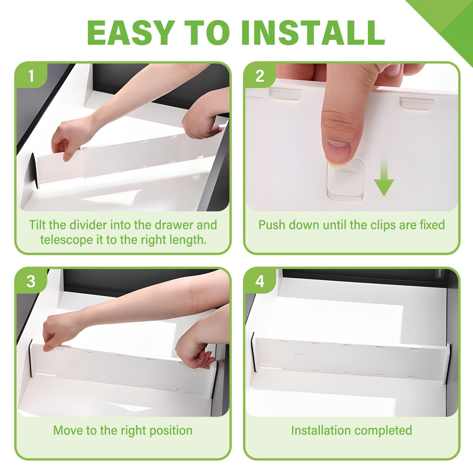 5 Pack Drawer Dividers 3.2" High Slim Organizers Expandable 10.8