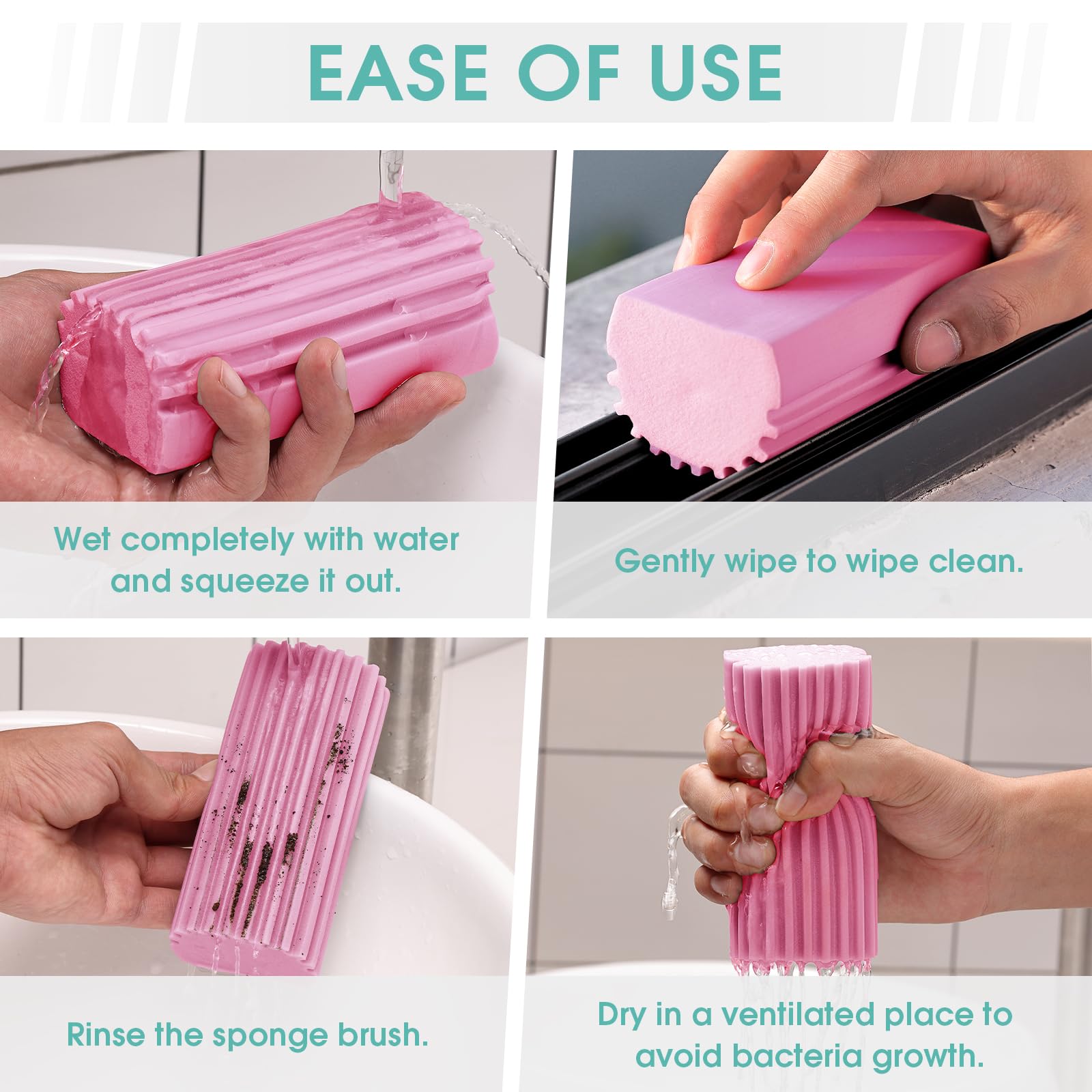 4 Pack Damp Dusting Sponge Duster (4 Count)