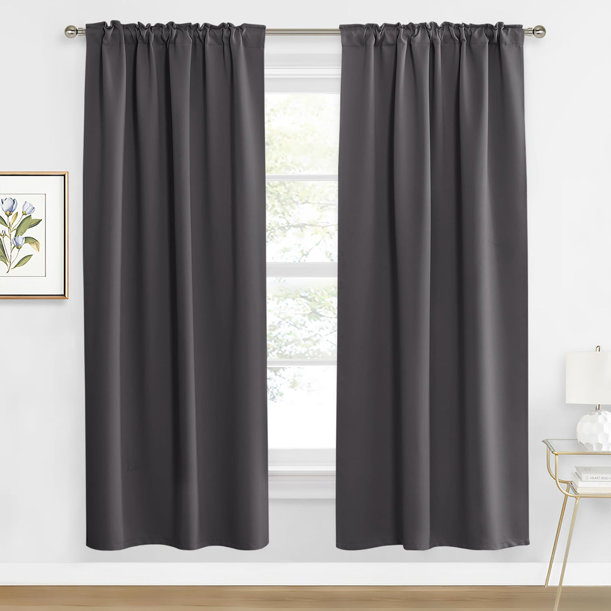 Blackout Curtains for Living Room Bedroom Dining Nursery Office (2 Count)