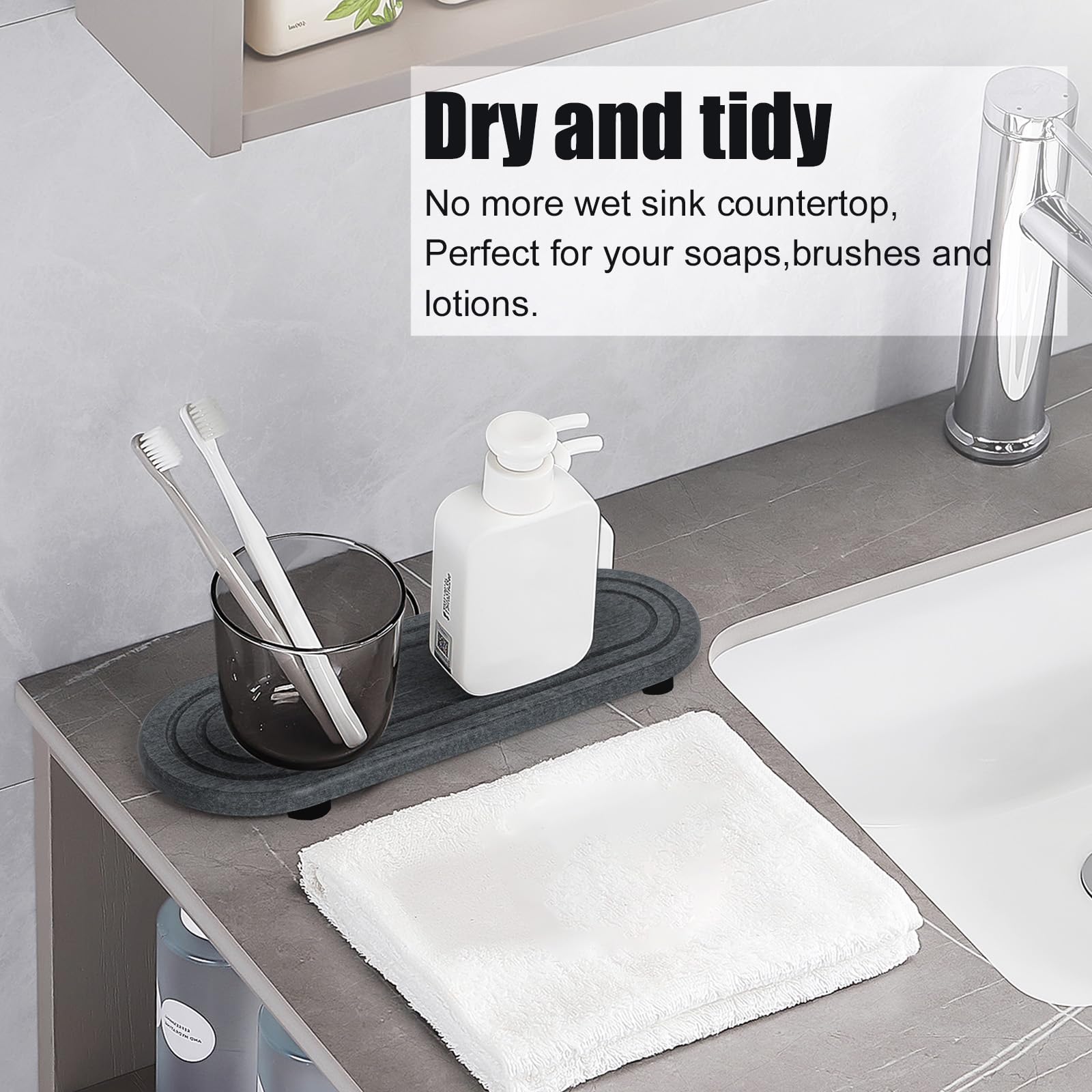2PCS Water Absorbing Stone Tray (2 Count)