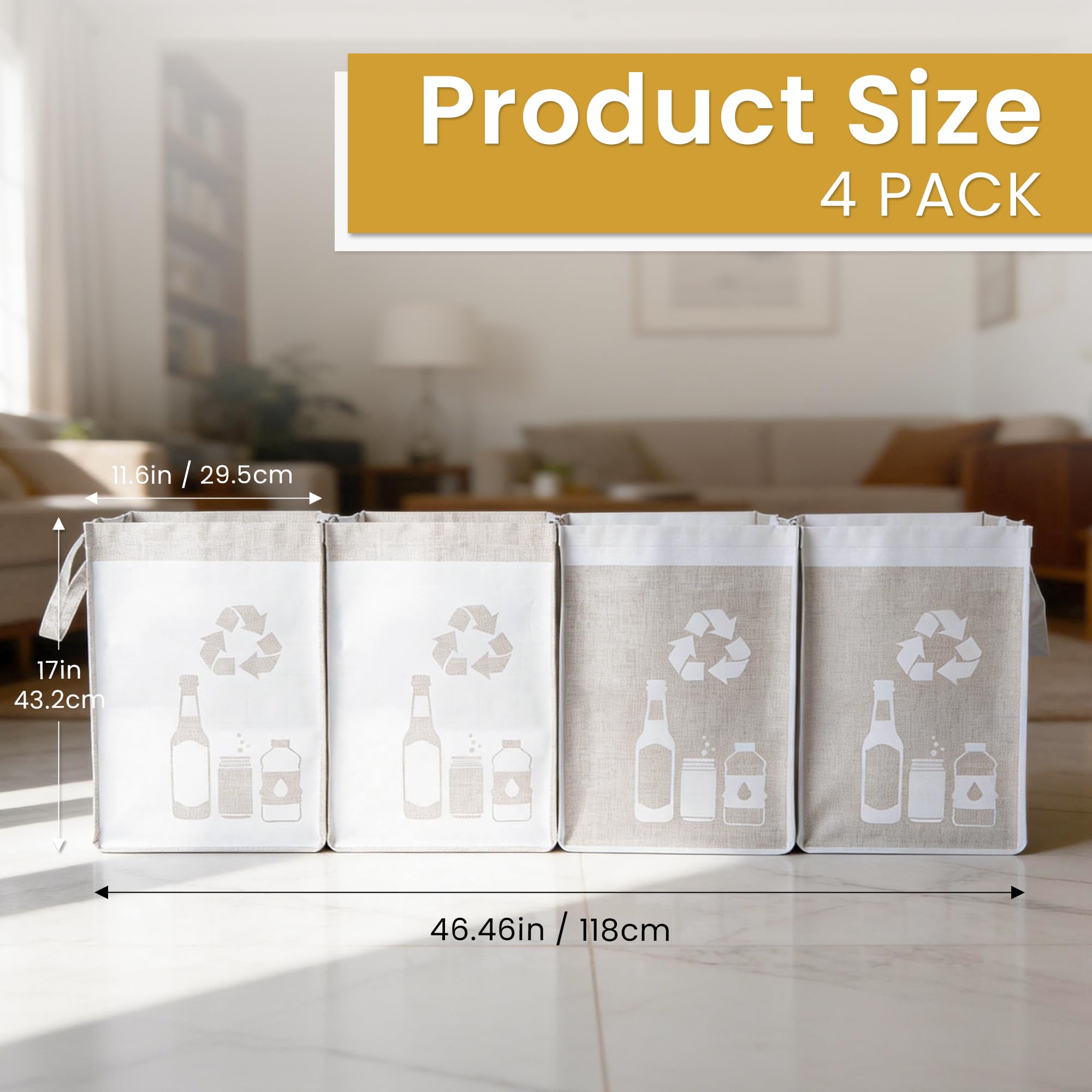 Recycle Waste Bag for Kitchen Home (4 Count)