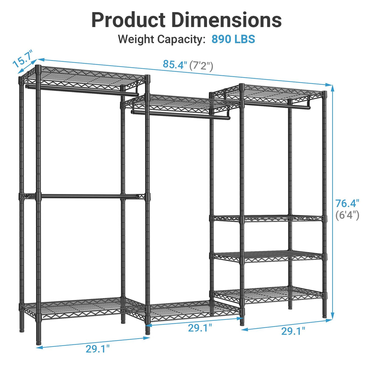 V5C Plus Covered Clothing Rack Portable Wardrobe Closet