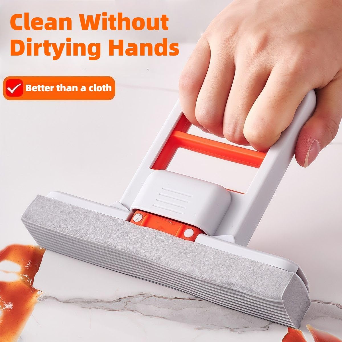 Press Grip Mini Mop with a Mini Foldable Desktop Mop