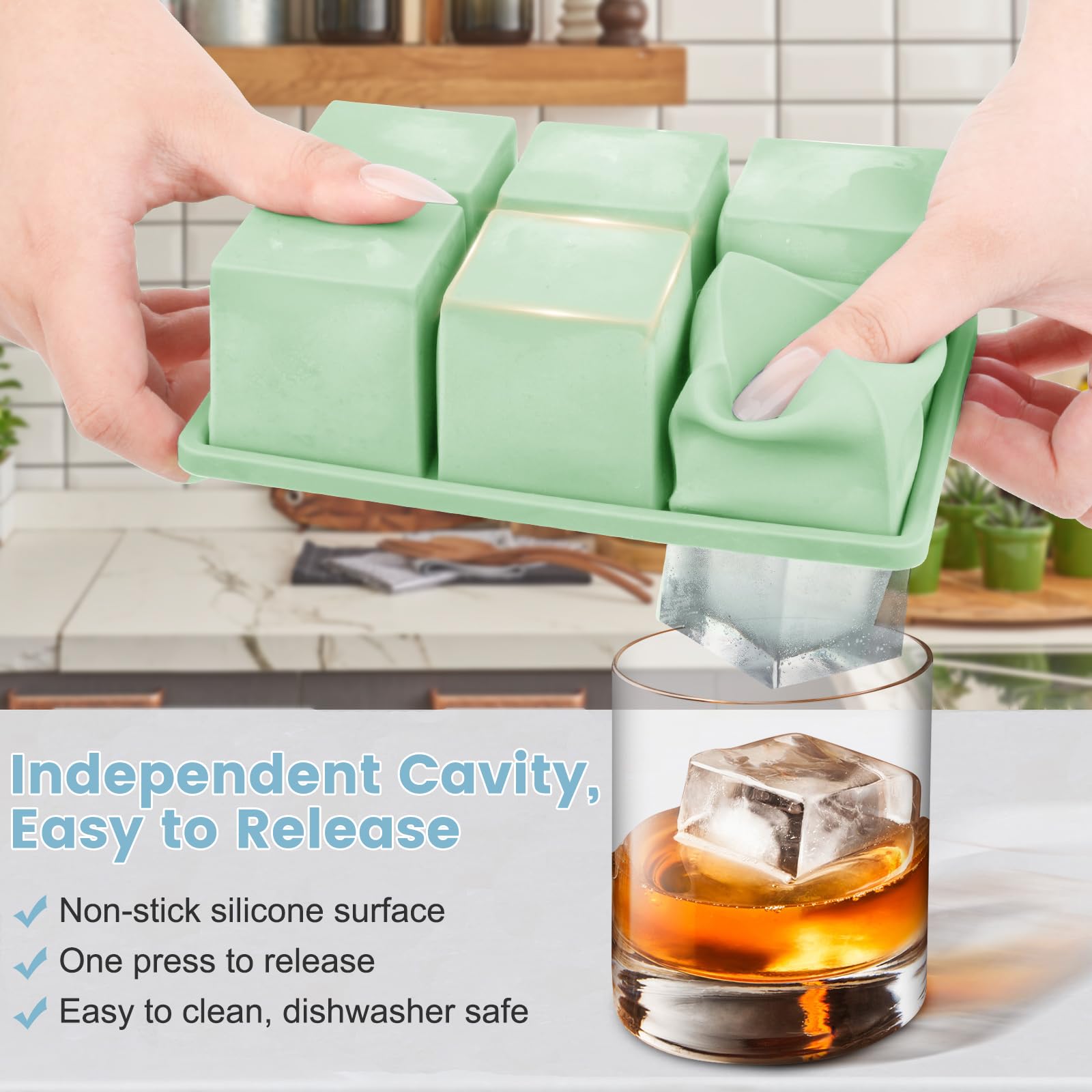 Large Silicone Ice Cube Tray 3Pack (3 Count)