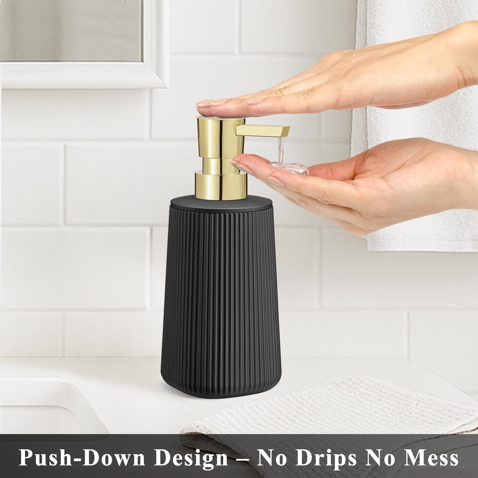 Black and Gold 2 Pack Hand Soap Dispensers Set (2 Count)