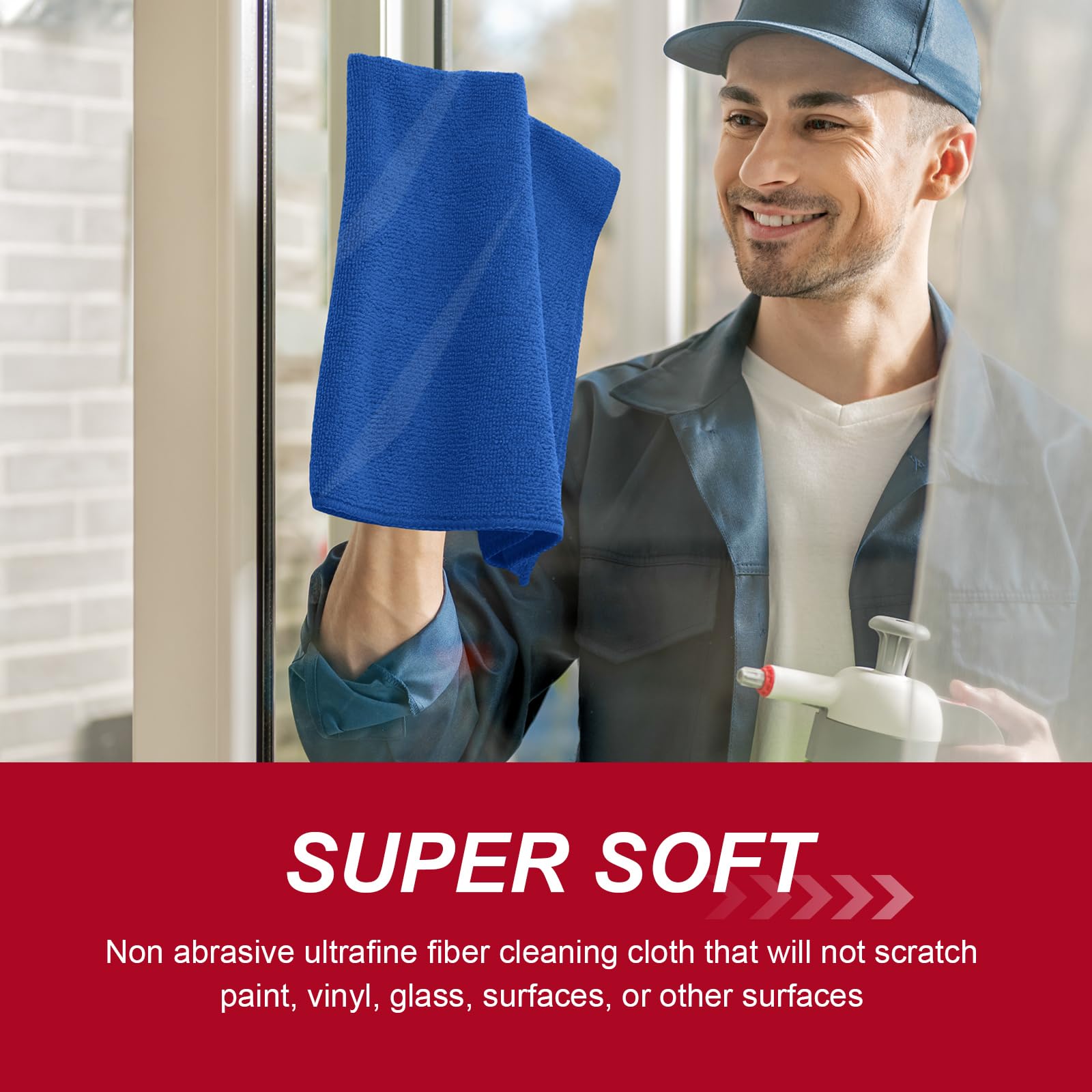 200 Pcs Microfiber Cleaning Cloth 16x16 Inch Microfiber Towels for Car Ultra Absorbent Cleaning Rags Reusable Lint Free Streak Free Detailing Towel for Car Washing Drying Dusting (200 Count)