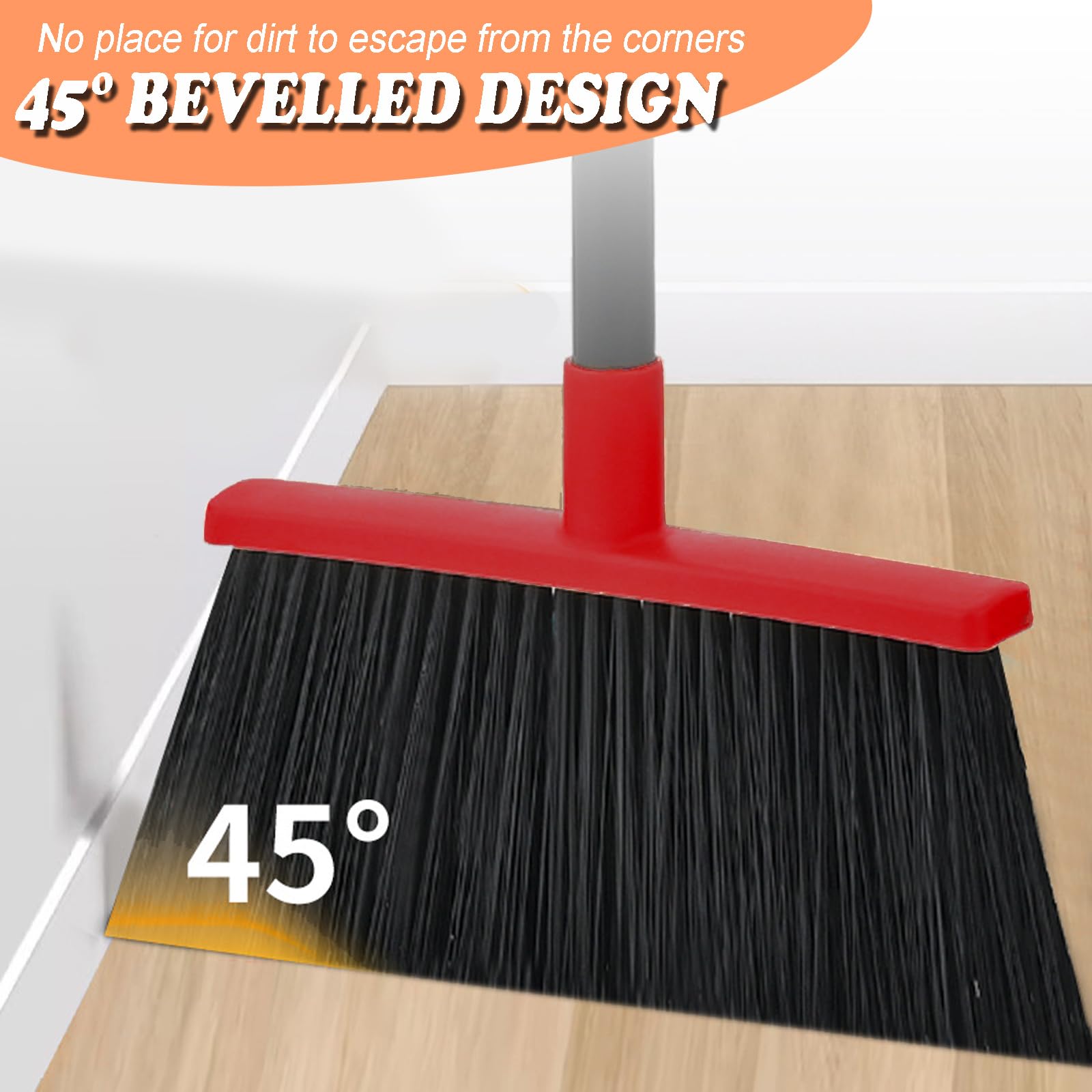Heavy Duty Adjustable Angle Broom with 56" Steel Handle