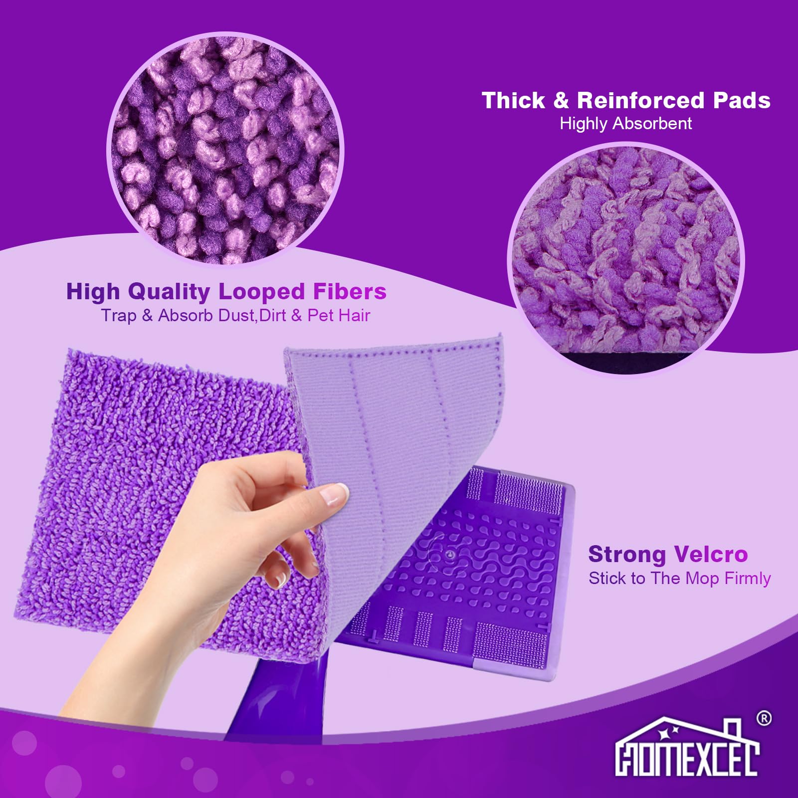 Microfiber Pads Refills for Swiffer Wet Jet 15"x5.5" 8 PK Reusable (8 Count)