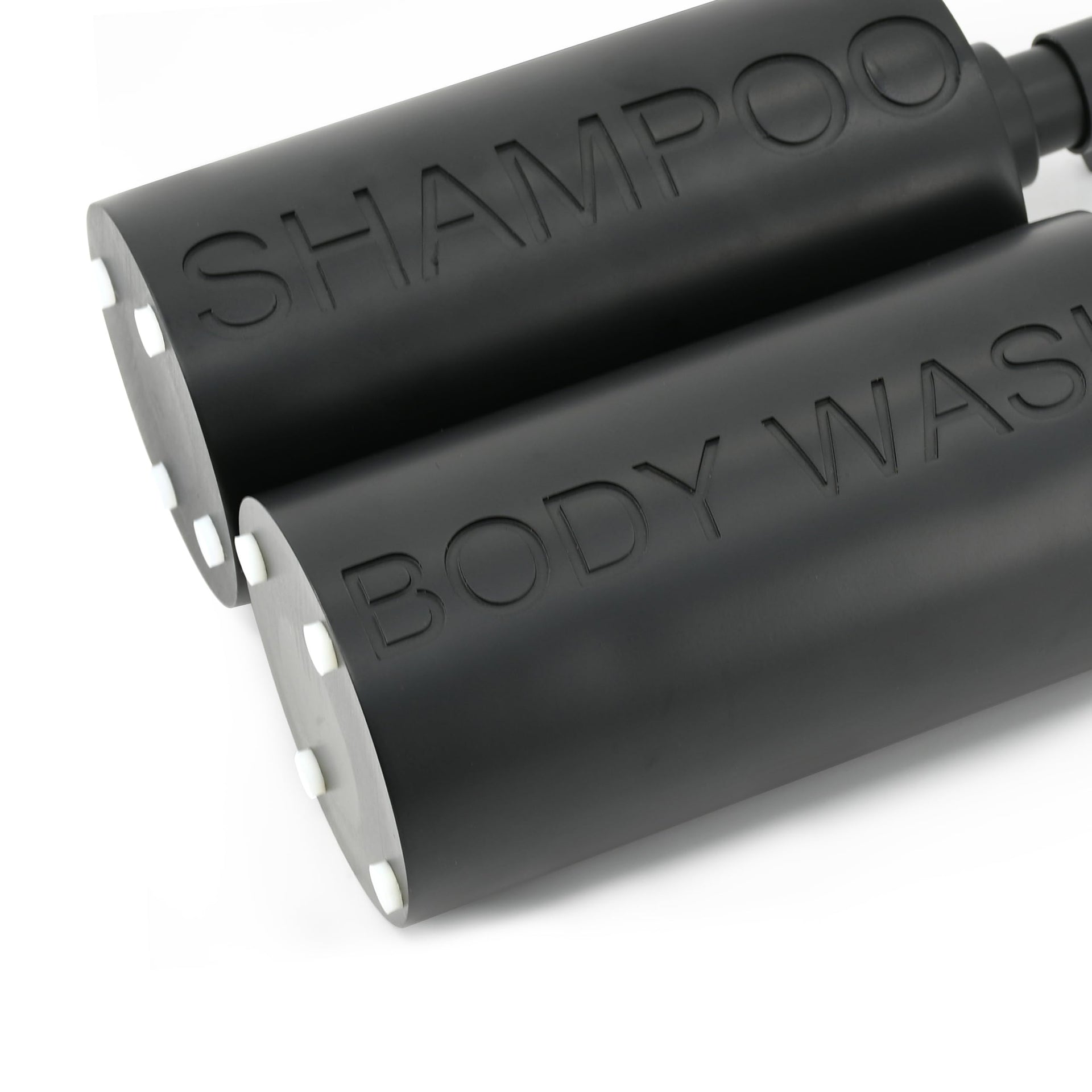 2 Pack Matte Black Resin Refillable Shampoo & Body Wash Bottles