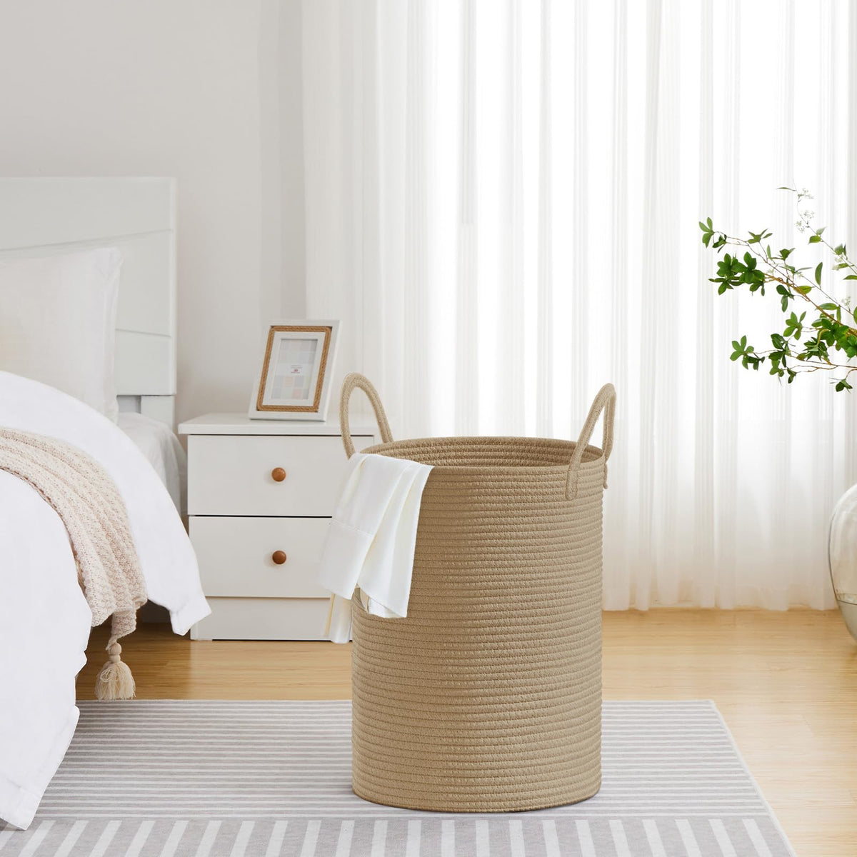 72L Tall Woven Laundry Basket Hamper