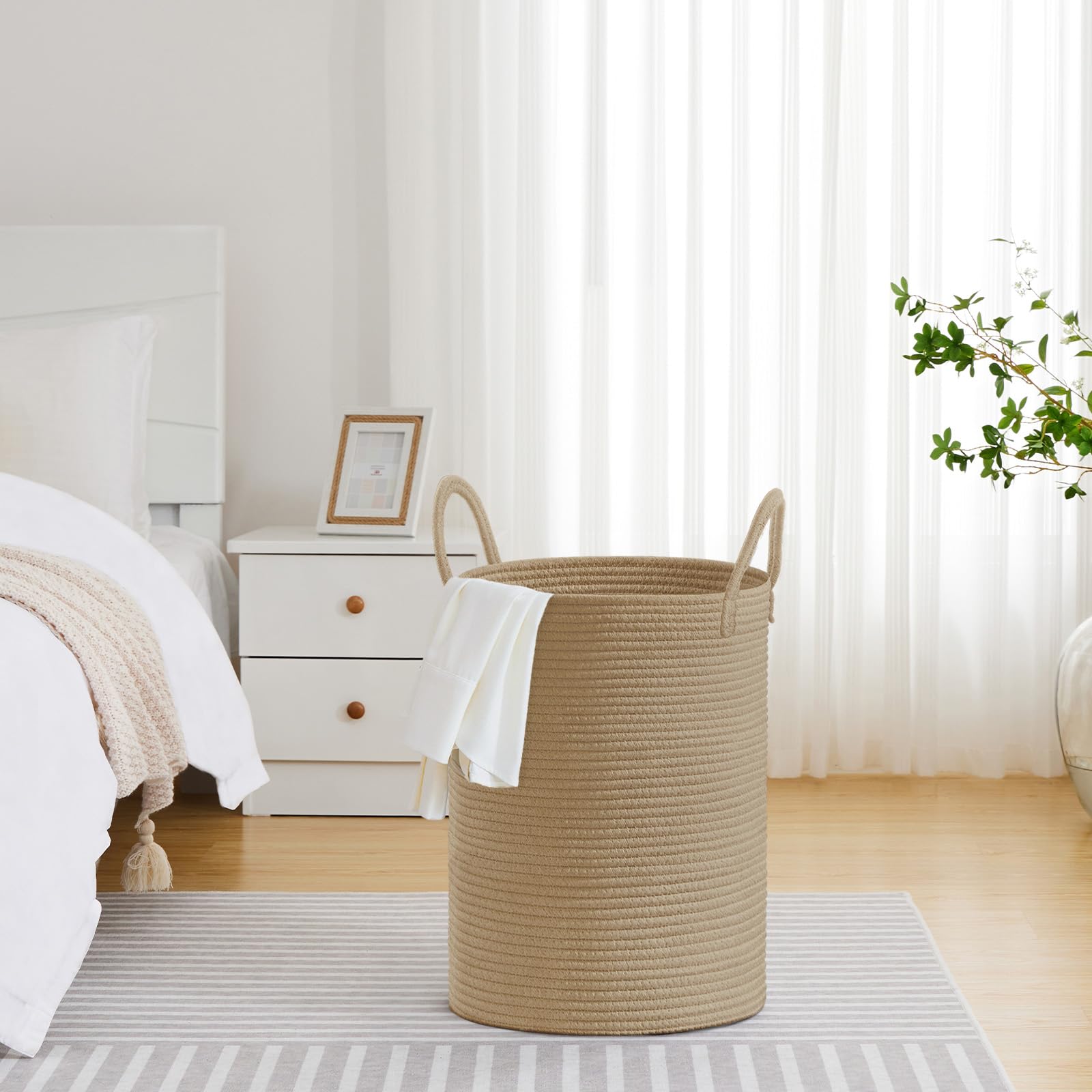 72L Tall Woven Laundry Basket Hamper