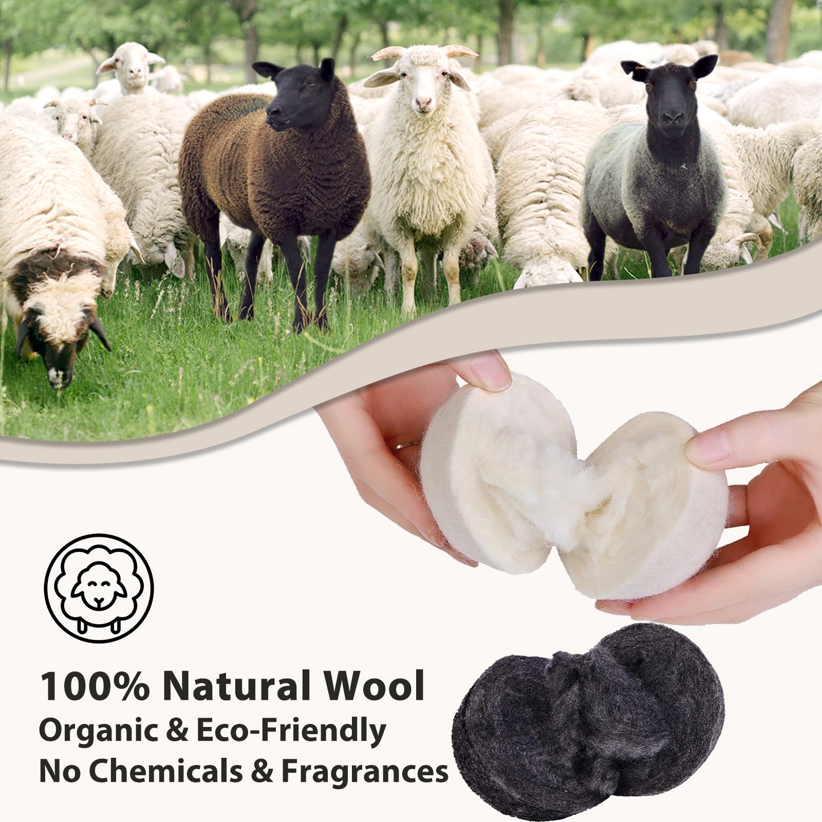 2.75"Wool Dryer Balls 12 Pack