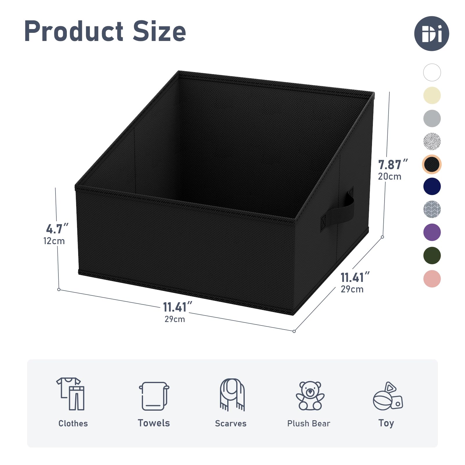 Trapezoid Storage Bins for closet shelves (6 Count)