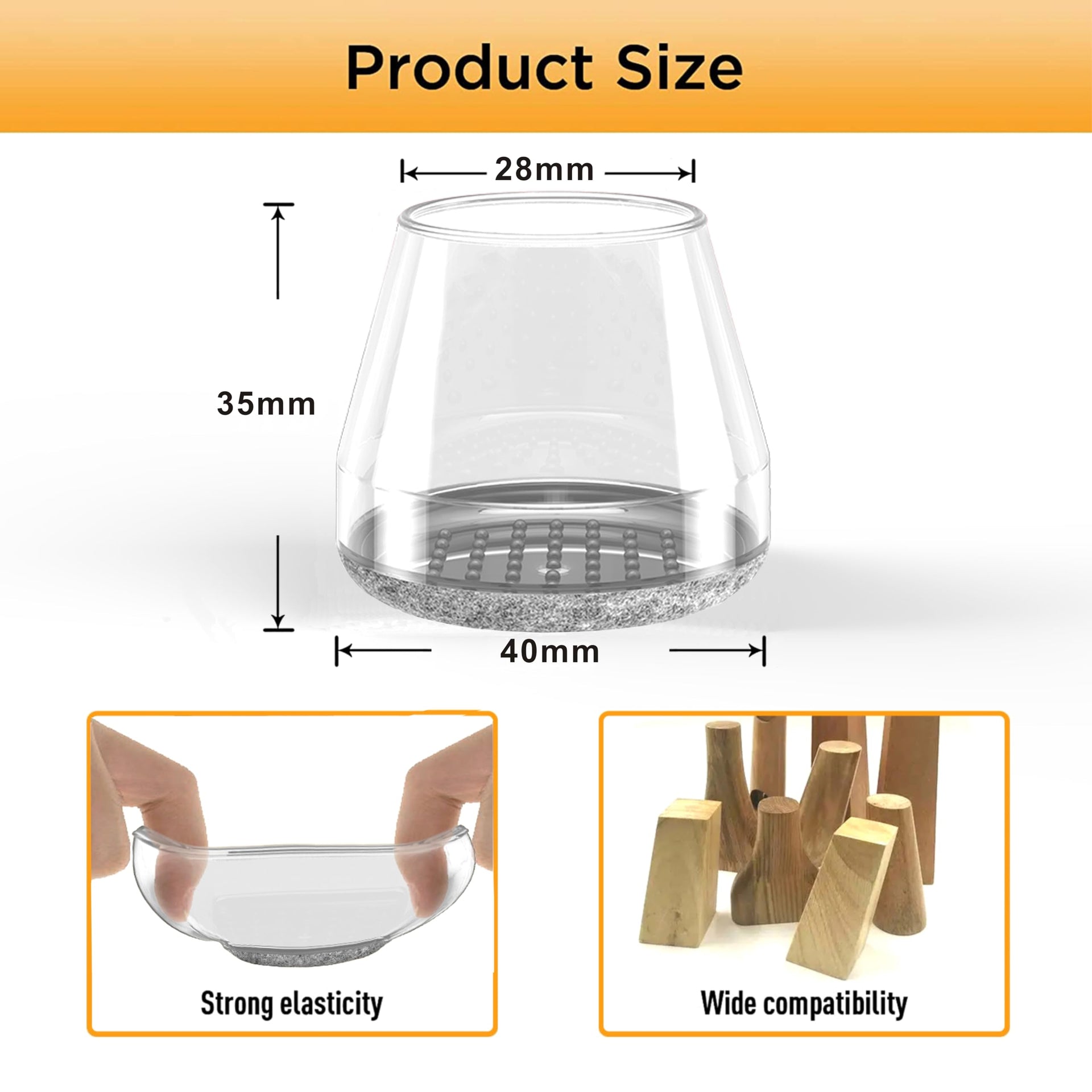 Chair Leg Floor Protectors (16 Count)
