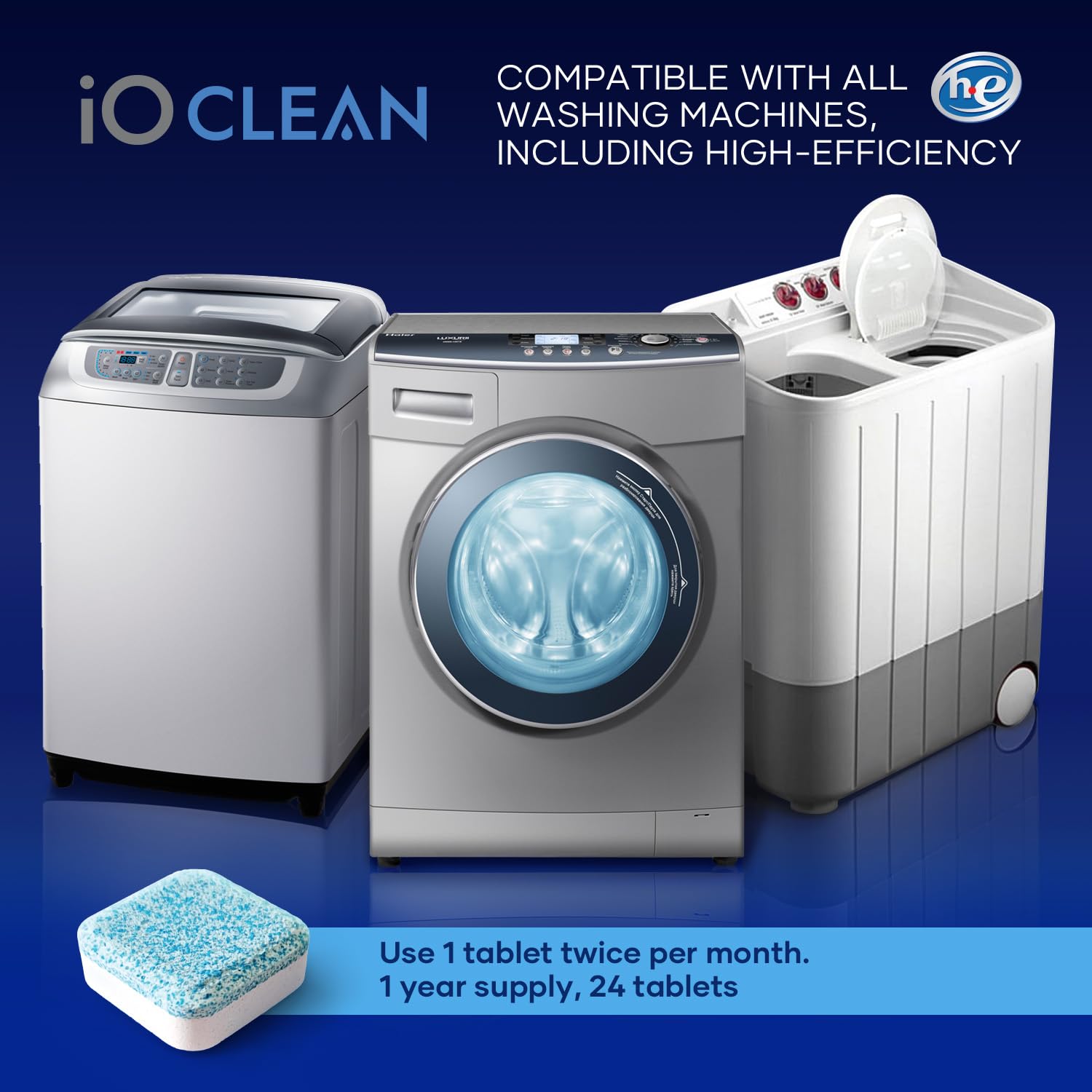 Washing Machine Cleaner Descaler Tablets (24 Count)