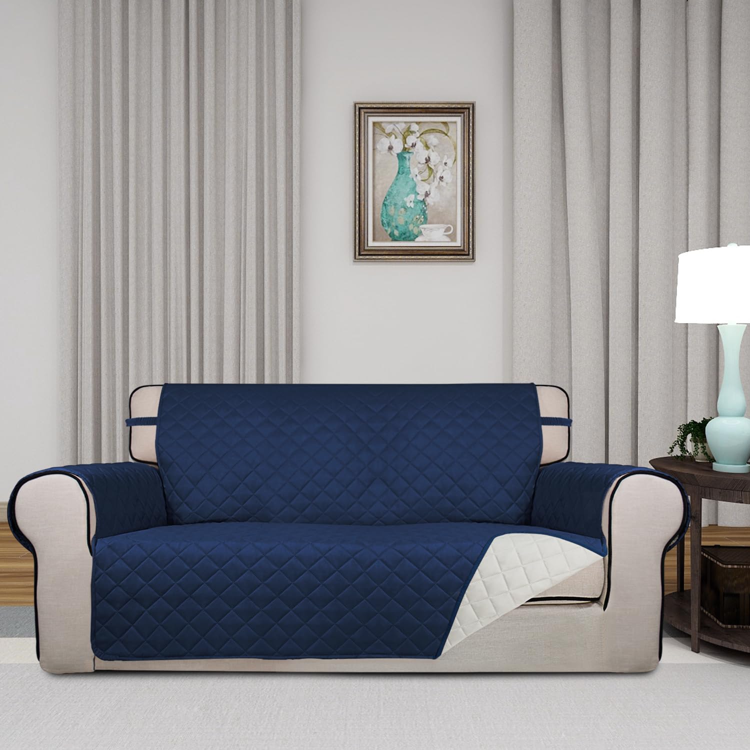 Reversible Quilted Couch Covers for Dogs Loveseat Sofa Cover 54"