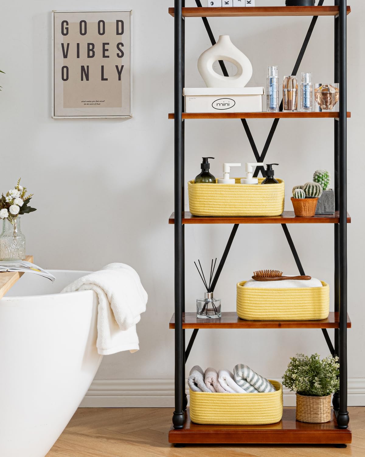 Small Woven Storage Basket for Organizing (3 Count)