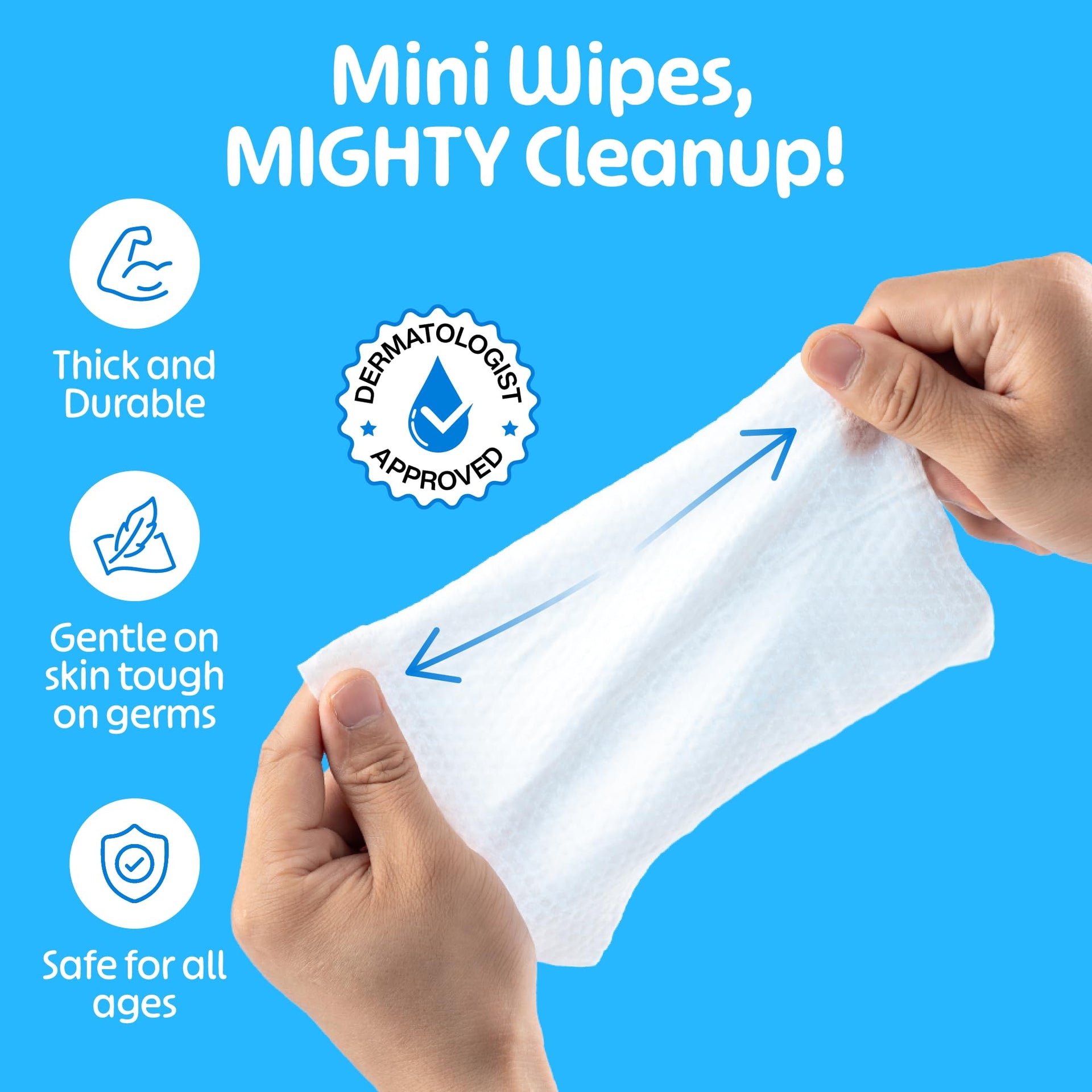 Mini Hand Sanitizer Wipes Travel Size 8 Pack (64 Count)