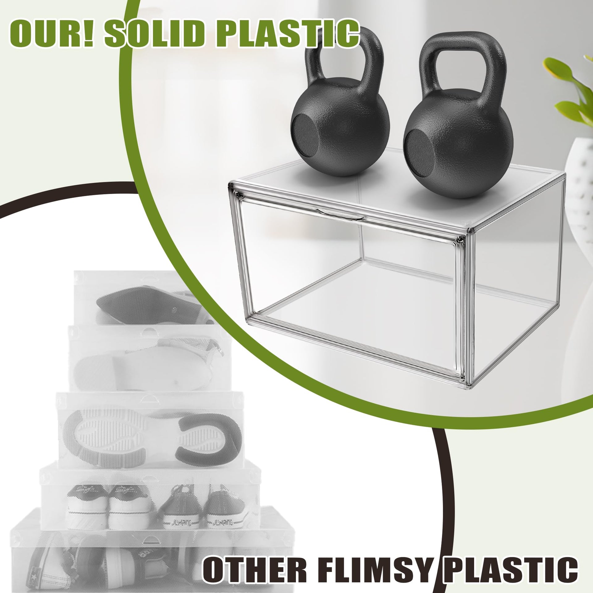 1 Pack Clear Plastic Shoe Boxes
