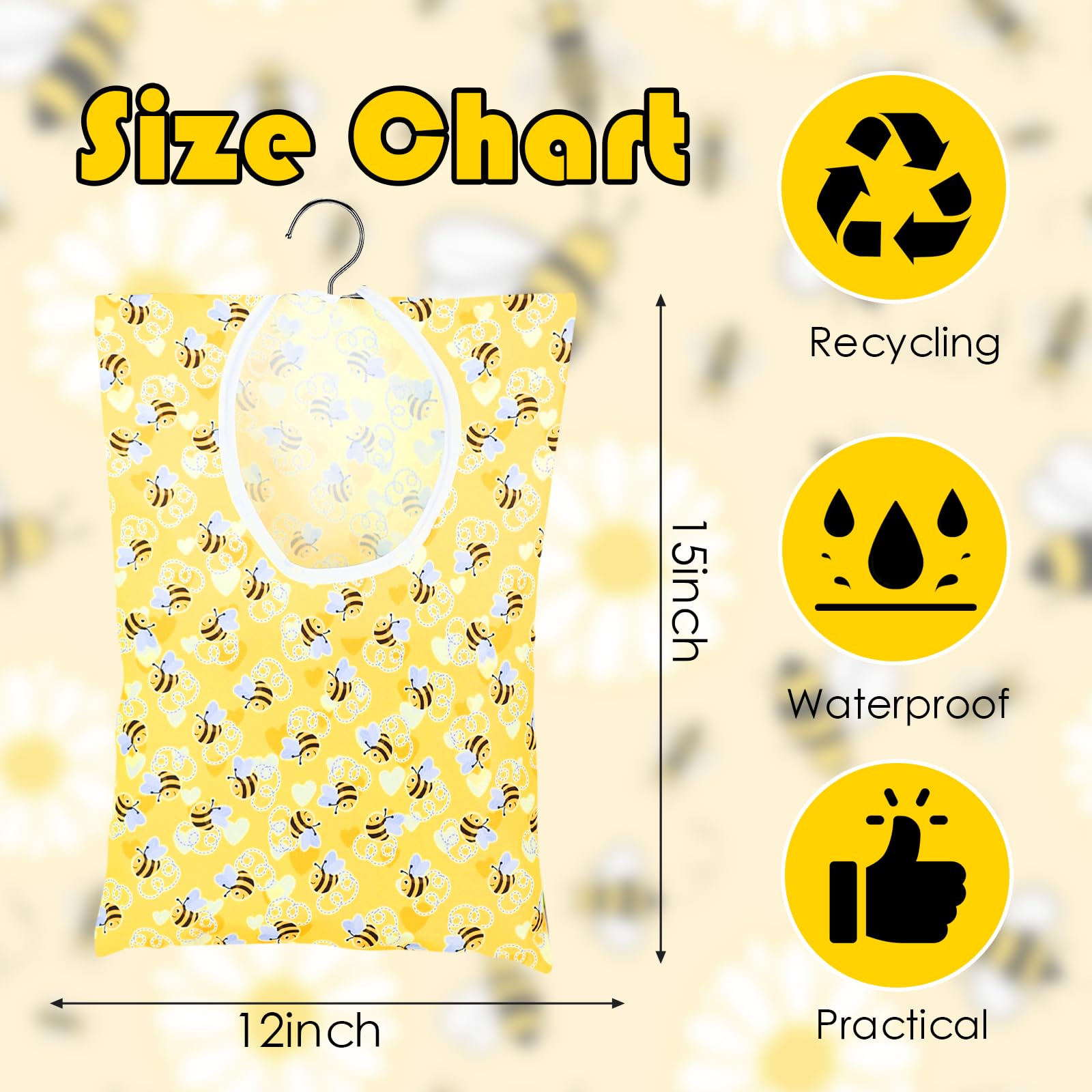 Bee Honeycomb Clothespin Holder (2 Count)