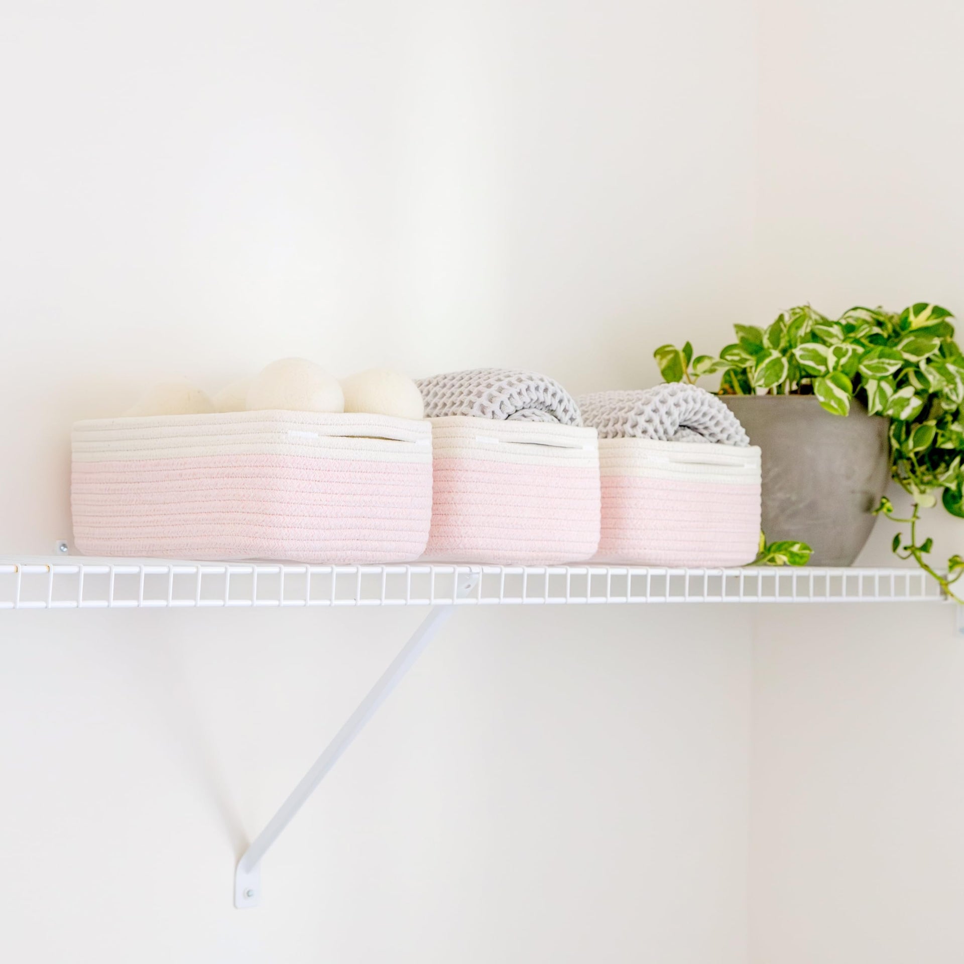 11.8"x8"x4.5” Rectangle Storage Baskets for Shelves 3 Pack (3 Count)
